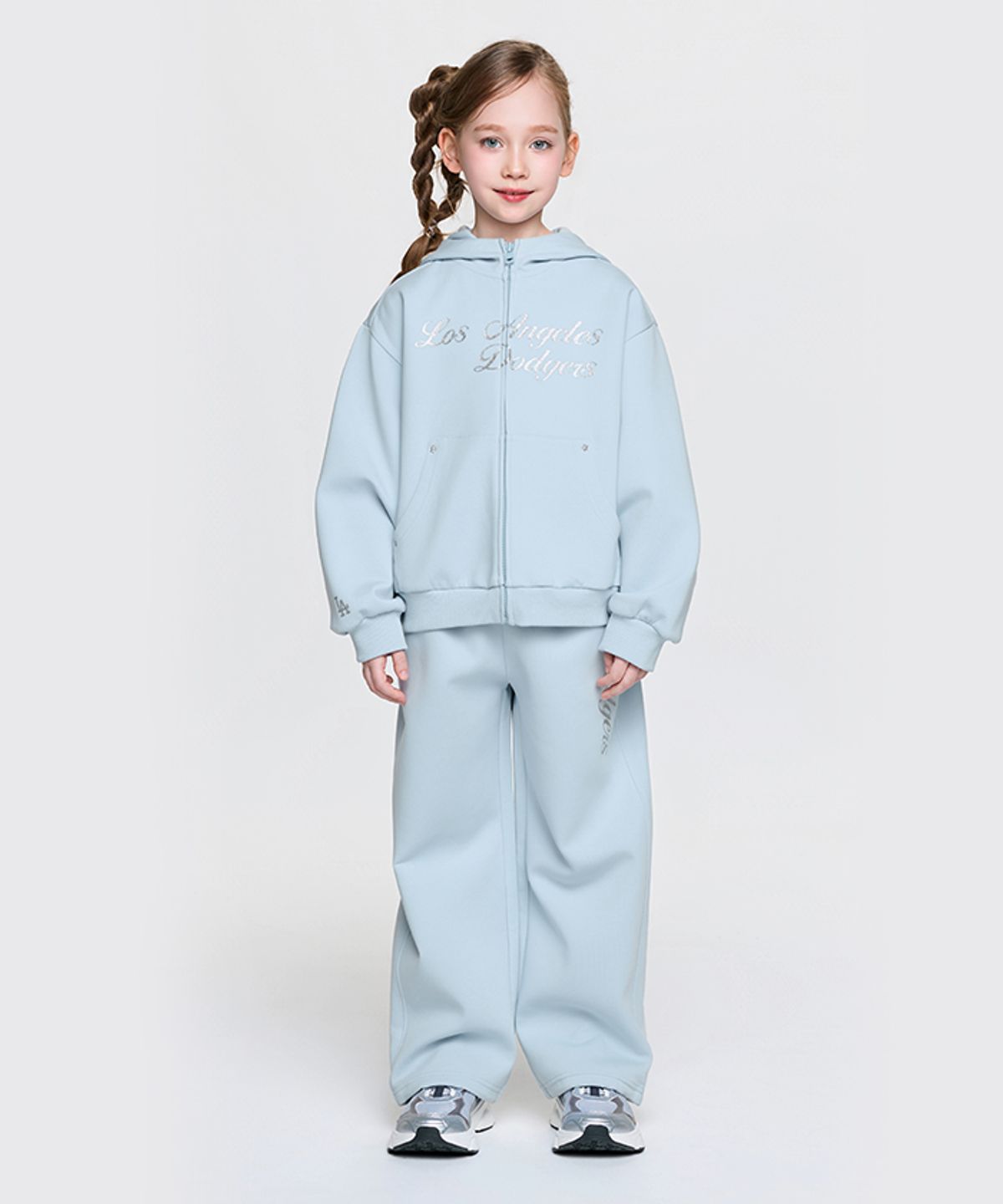 엠엘비 키즈(MLB KIDS) 스트릿 걸즈 후드집업 세트 LA (Ptn.Skyblue)
