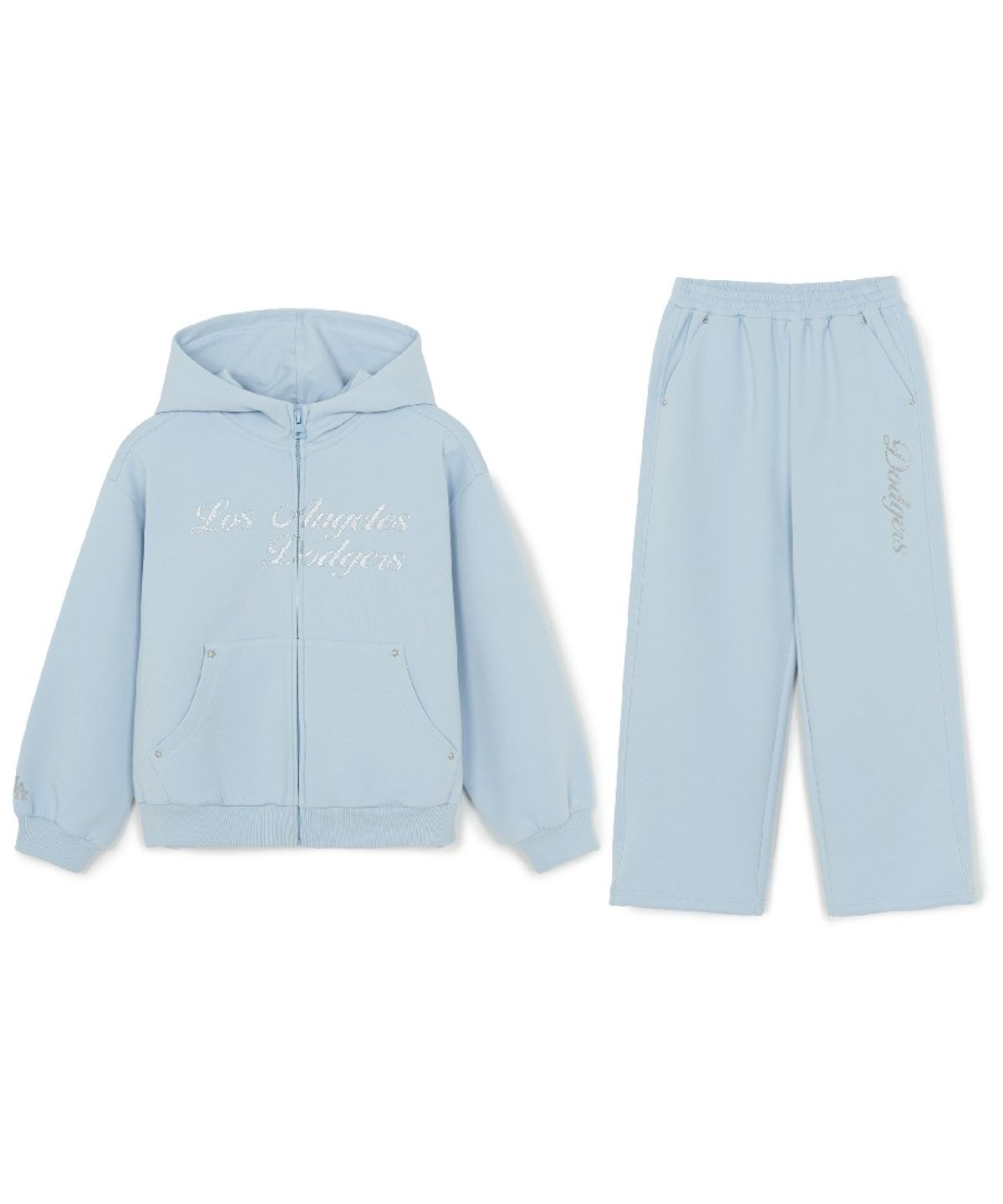 엠엘비 키즈(MLB KIDS) 스트릿 걸즈 후드집업 세트 LA (Ptn.Skyblue)