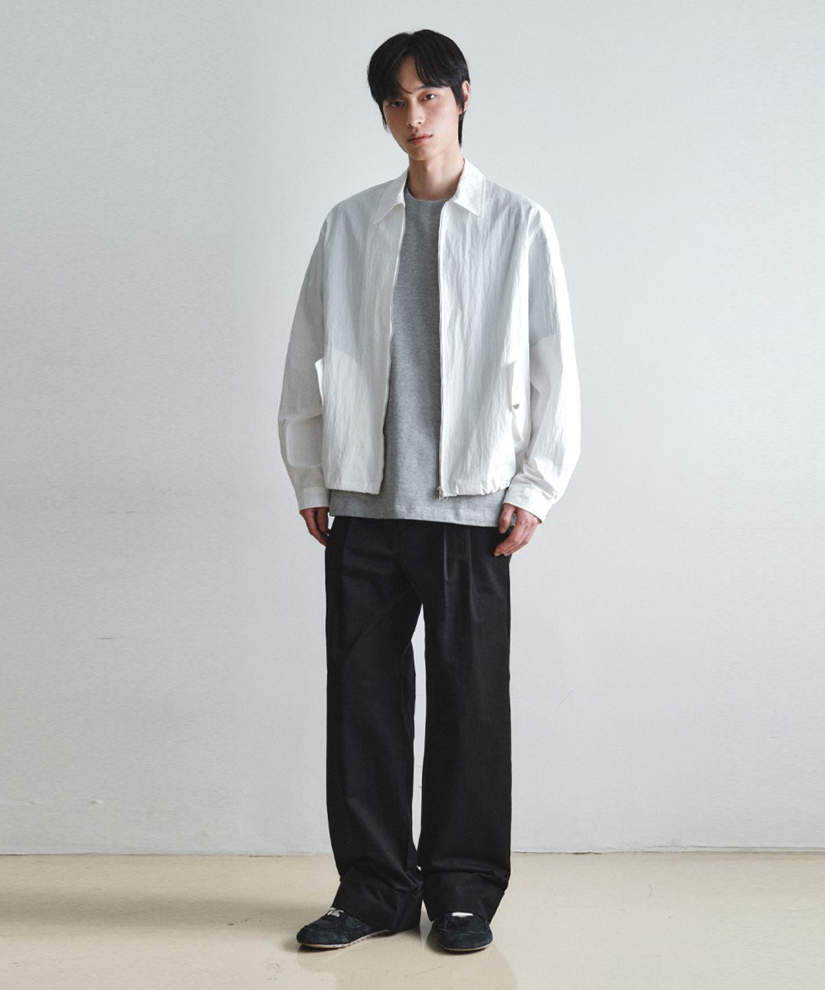 웬즈데이오아시스(WEDNESDAY OASIS) 헤링 롤업 와이드 코튼 팬츠_BLACK(W26PT05)