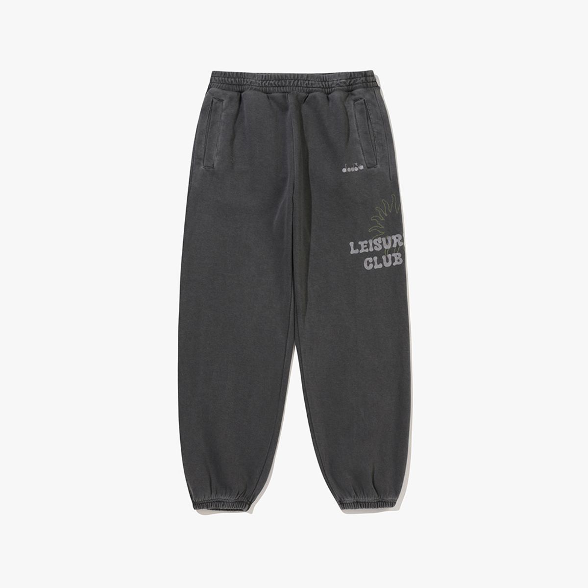 디아도라(diadora) 헤비웨이트 워싱 와이드 스웻팬츠 GREY