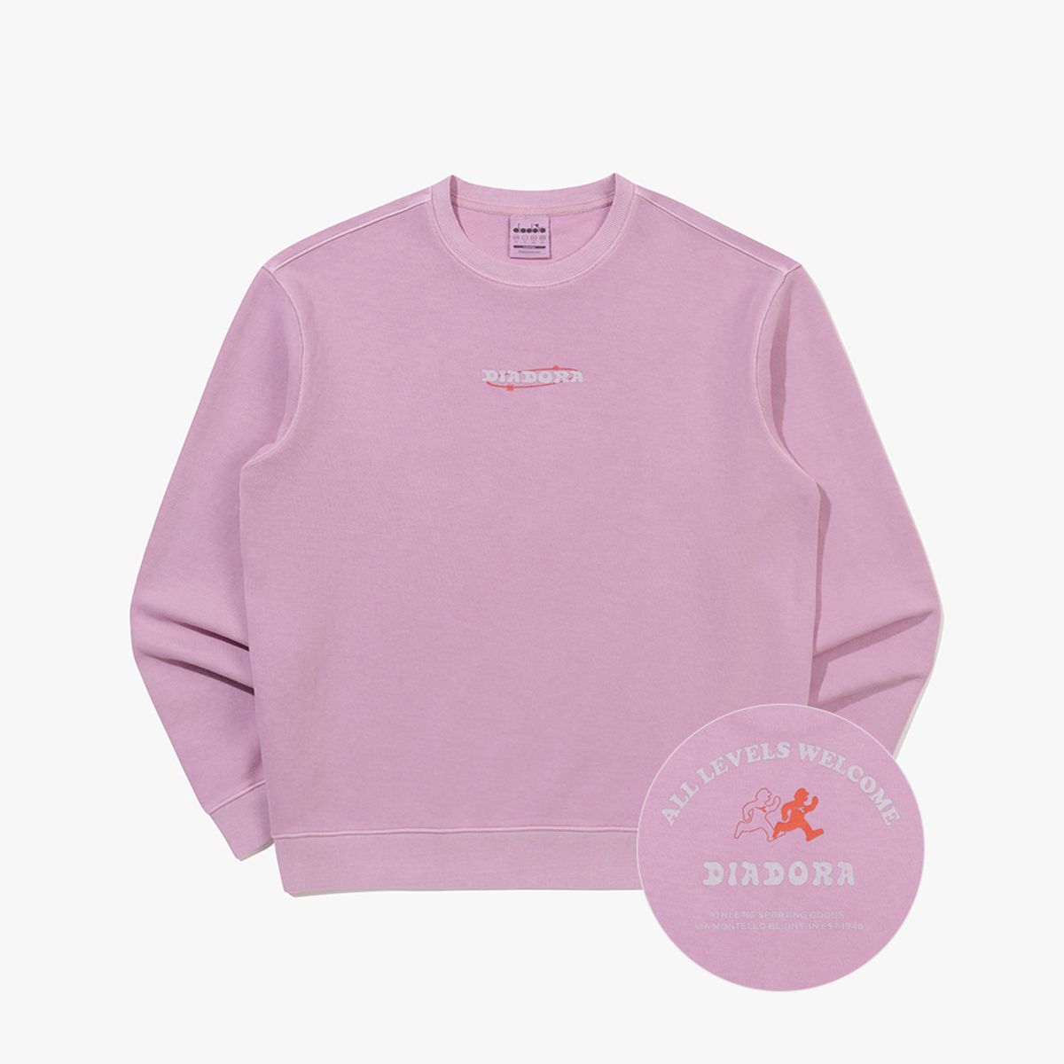 디아도라(diadora) 헤비웨이트 워싱 맨투맨 VIOLET