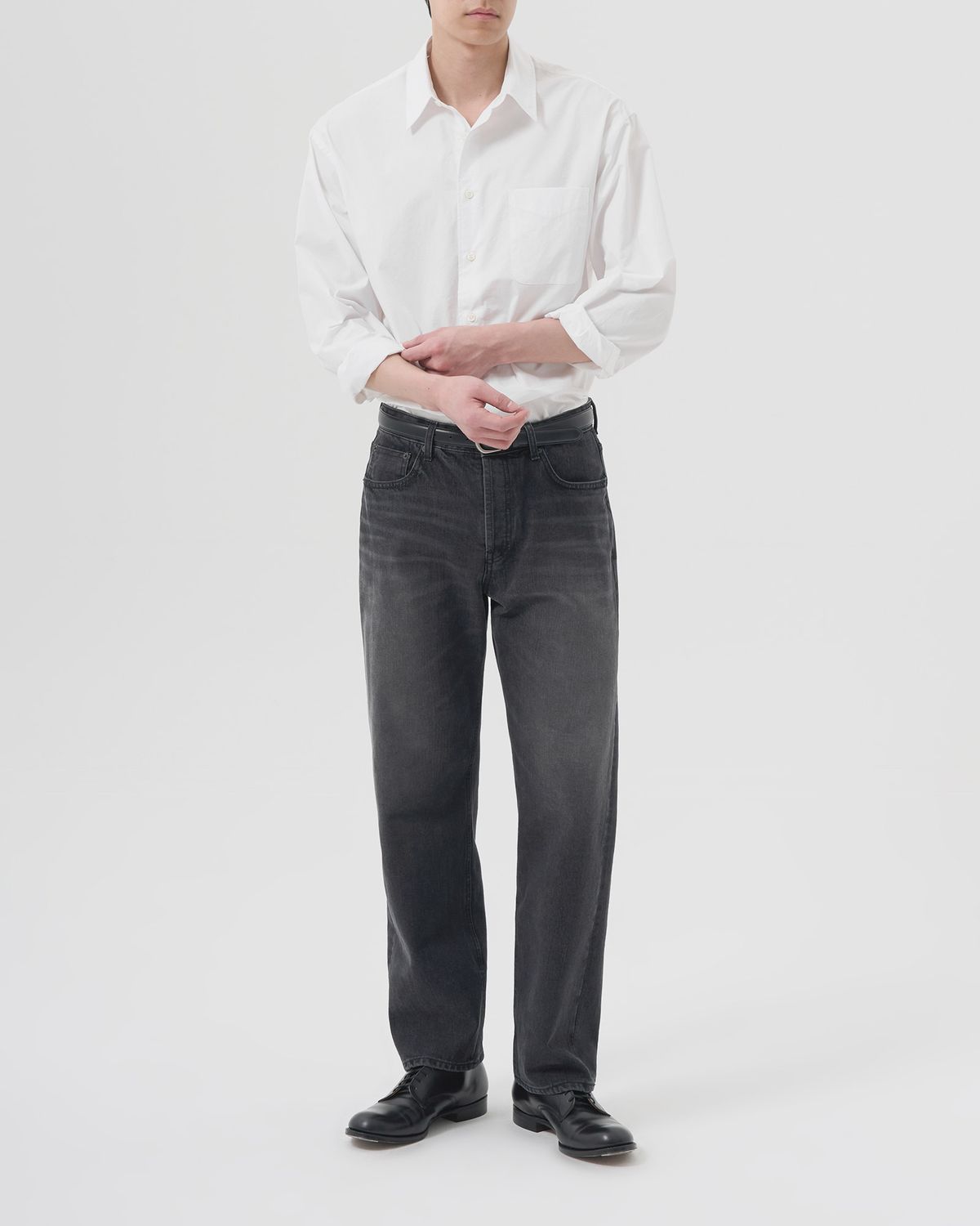인더로우(INTHERAW) FINE COTTON TWILL SHIRT - OFF WHITE
