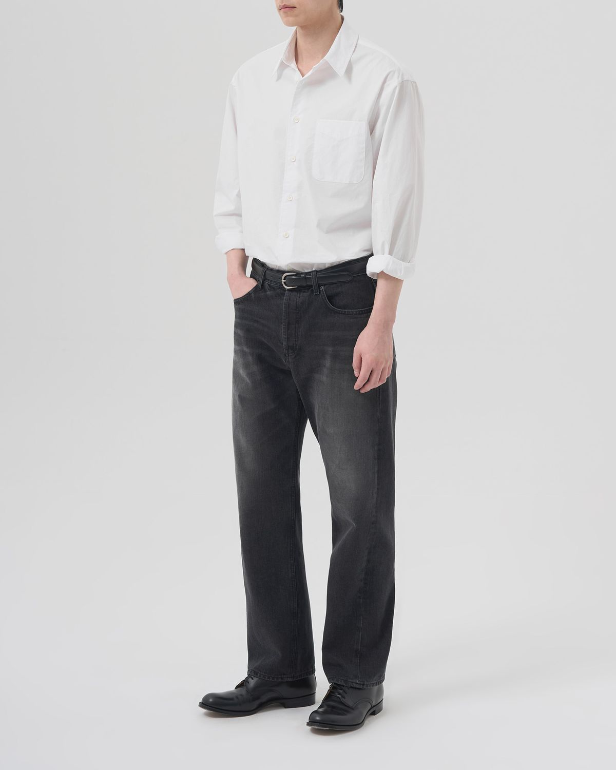 인더로우(INTHERAW) FINE COTTON TWILL SHIRT - OFF WHITE