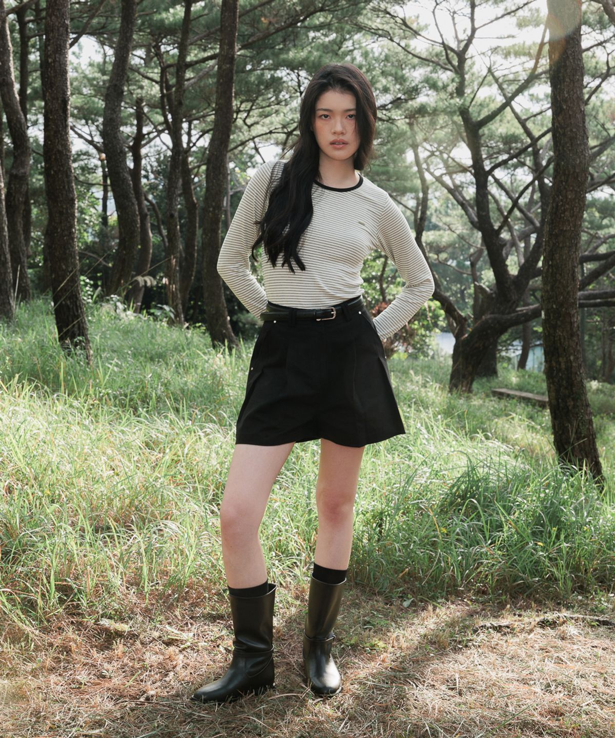 드헤베(DEHEVE) Soft Stripe Long Sleeve [Ivory]