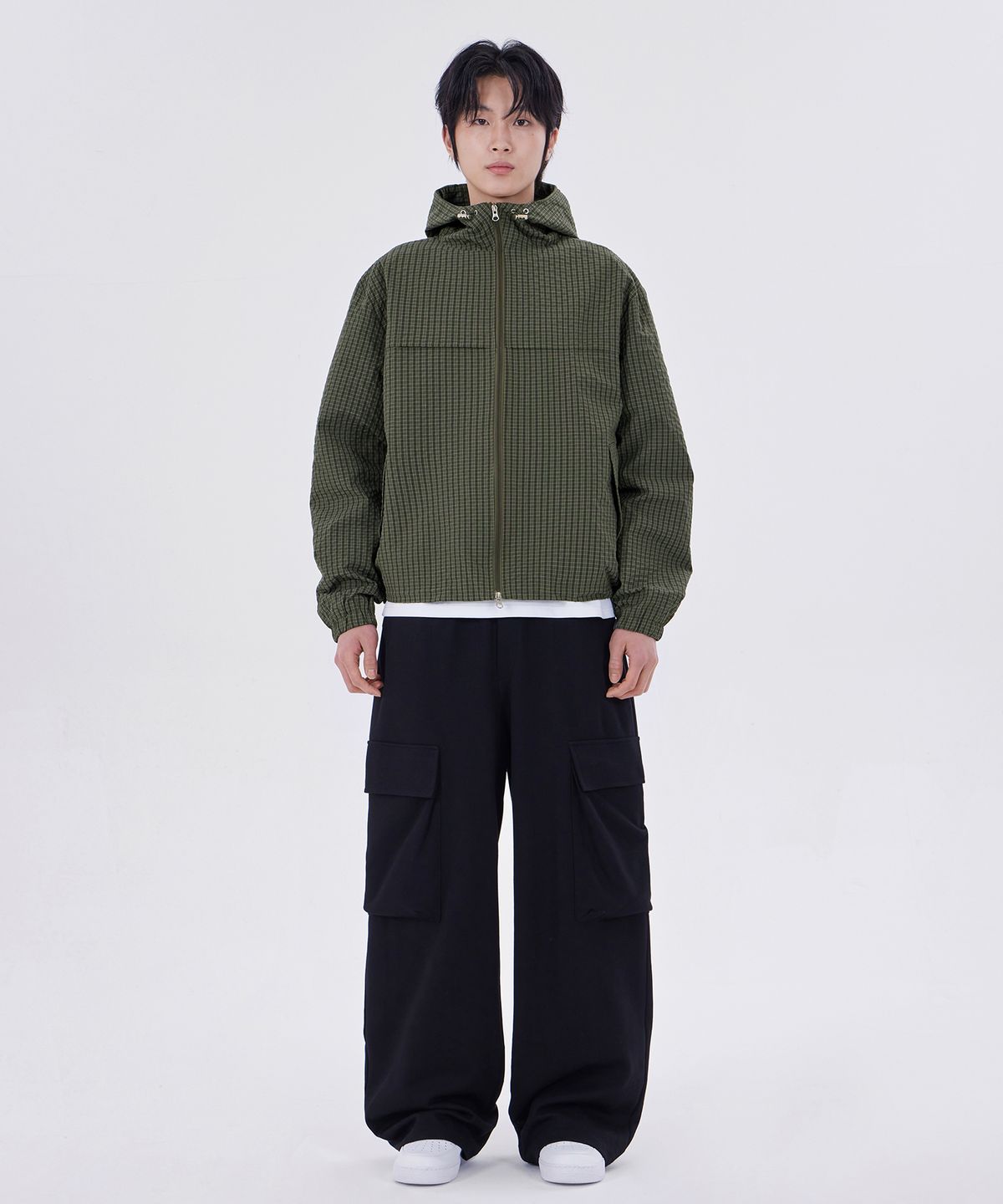 굿라이프웍스(GLW) 데일리 체크 윈드브레이커 카키