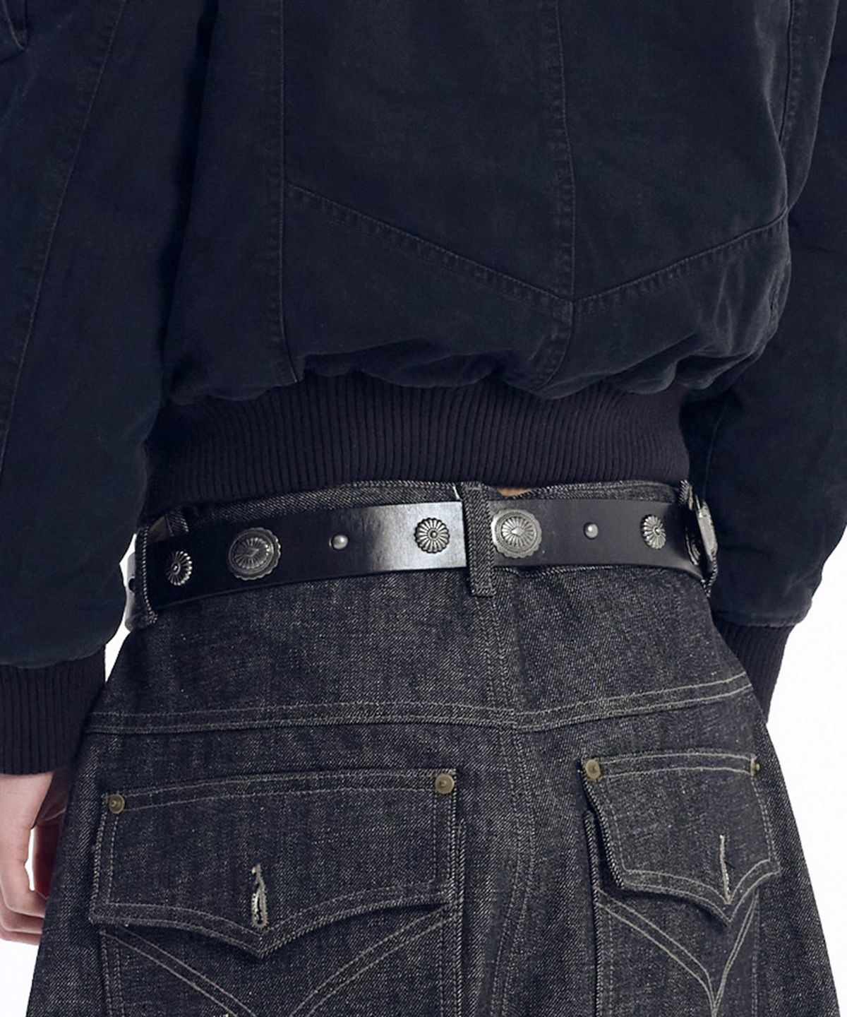 아캄(AAKAM) Western Concho Belt (Black)