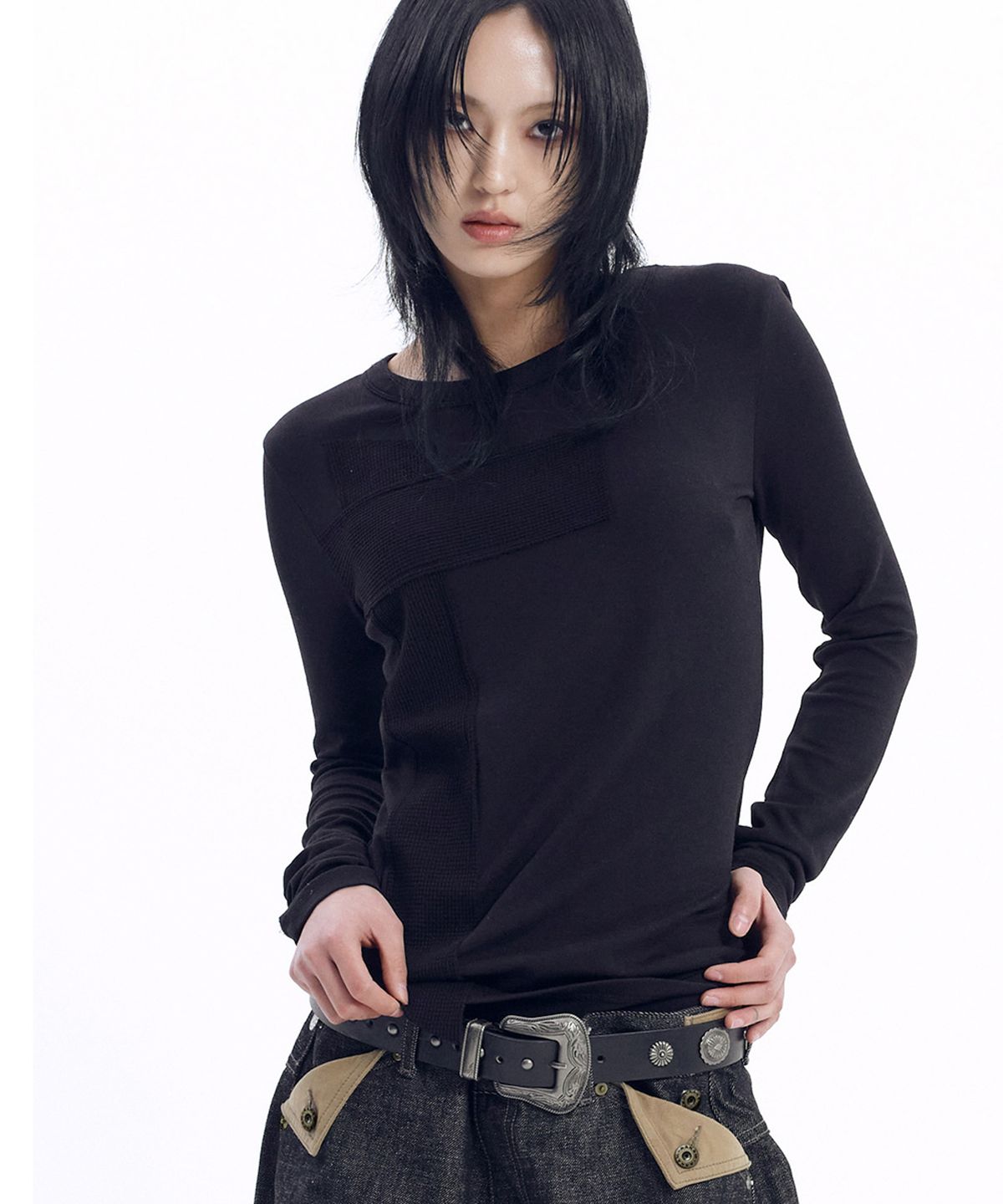 아캄(AAKAM) Western Concho Belt (Black)