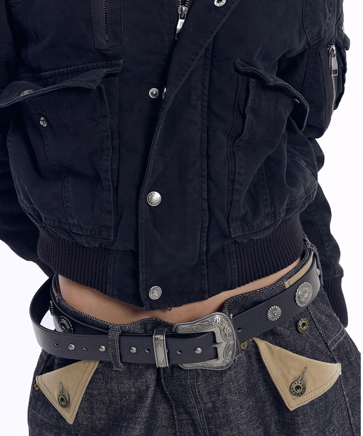 아캄(AAKAM) Western Concho Belt (Black)