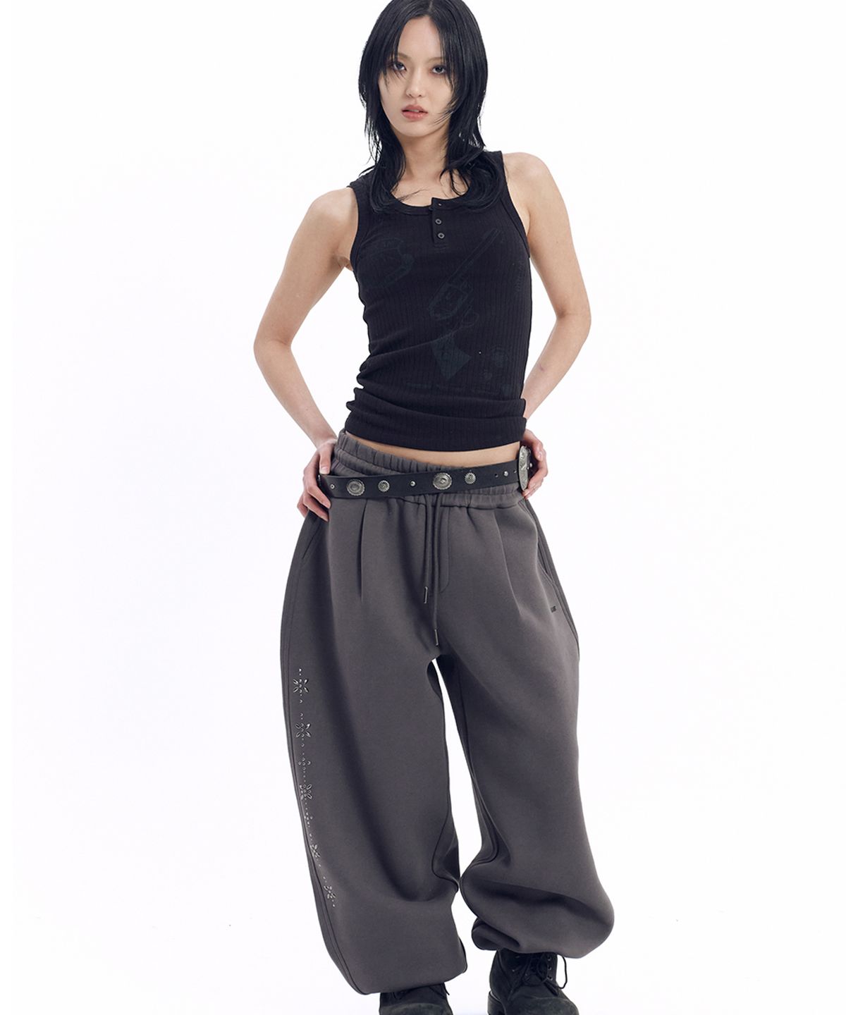 아캄(AAKAM) Western Concho Belt (Black)