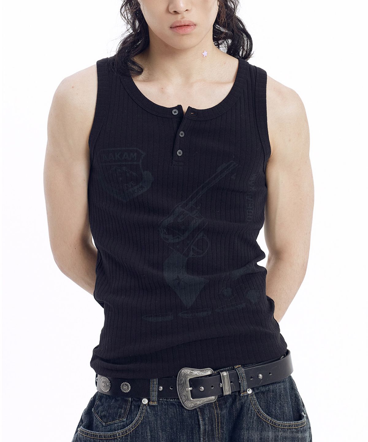 아캄(AAKAM) Western Concho Belt (Black)