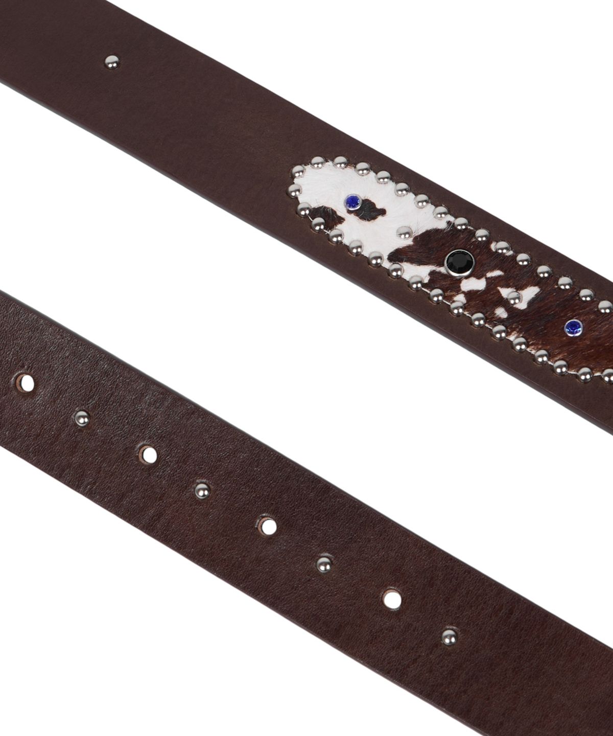 아캄(AAKAM) Calf Hair Gem Belt (Brown)