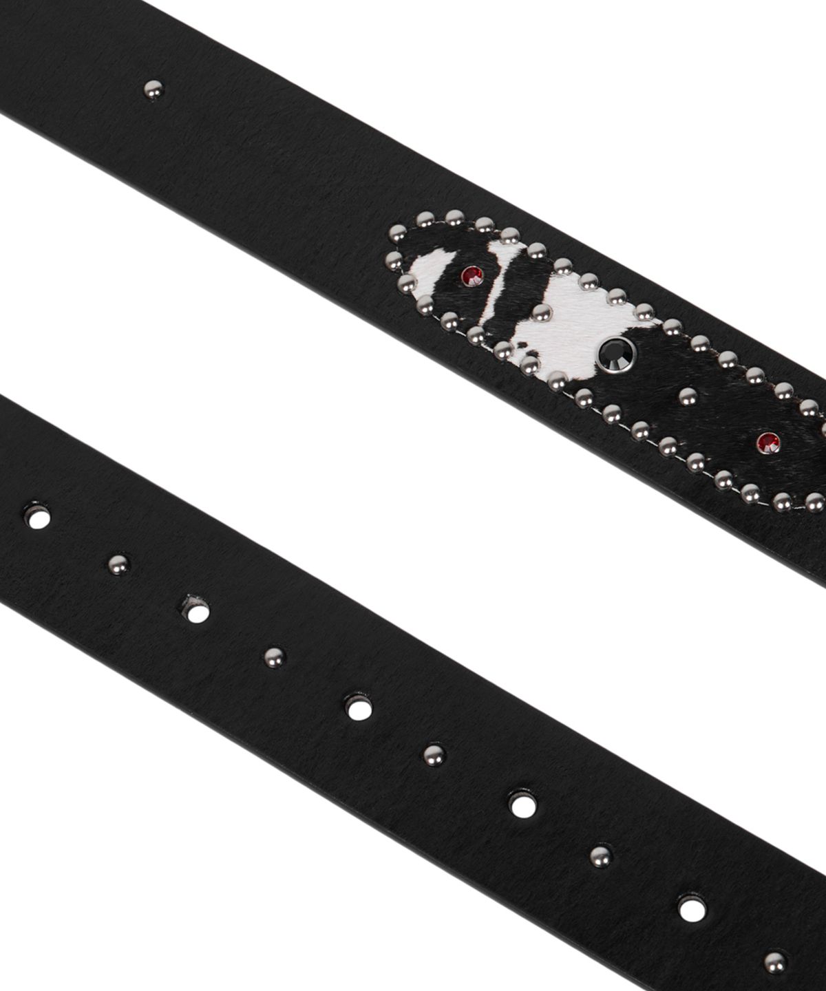 아캄(AAKAM) Calf Hair Gem Belt (Black)