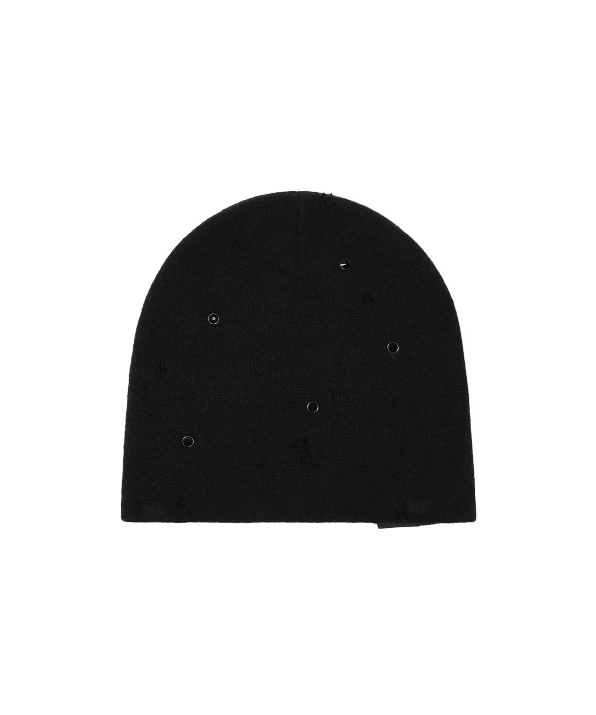 아캄(AAKAM) Rhinestone Damaged Long Beanie (Black)