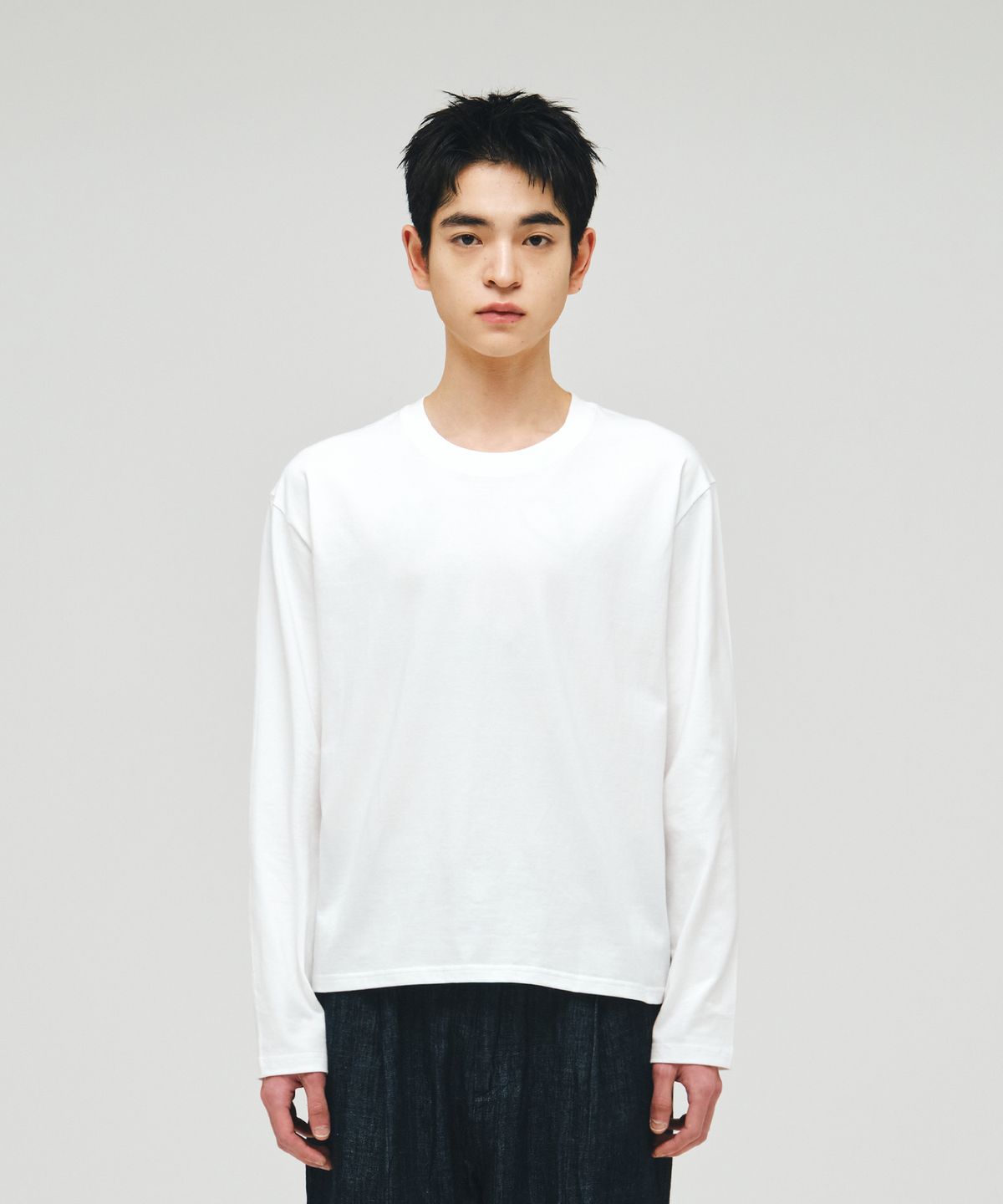 이코르(ECORR) [2PACK] 데일리 크롭 무지 롱슬리브 : 3COLOR