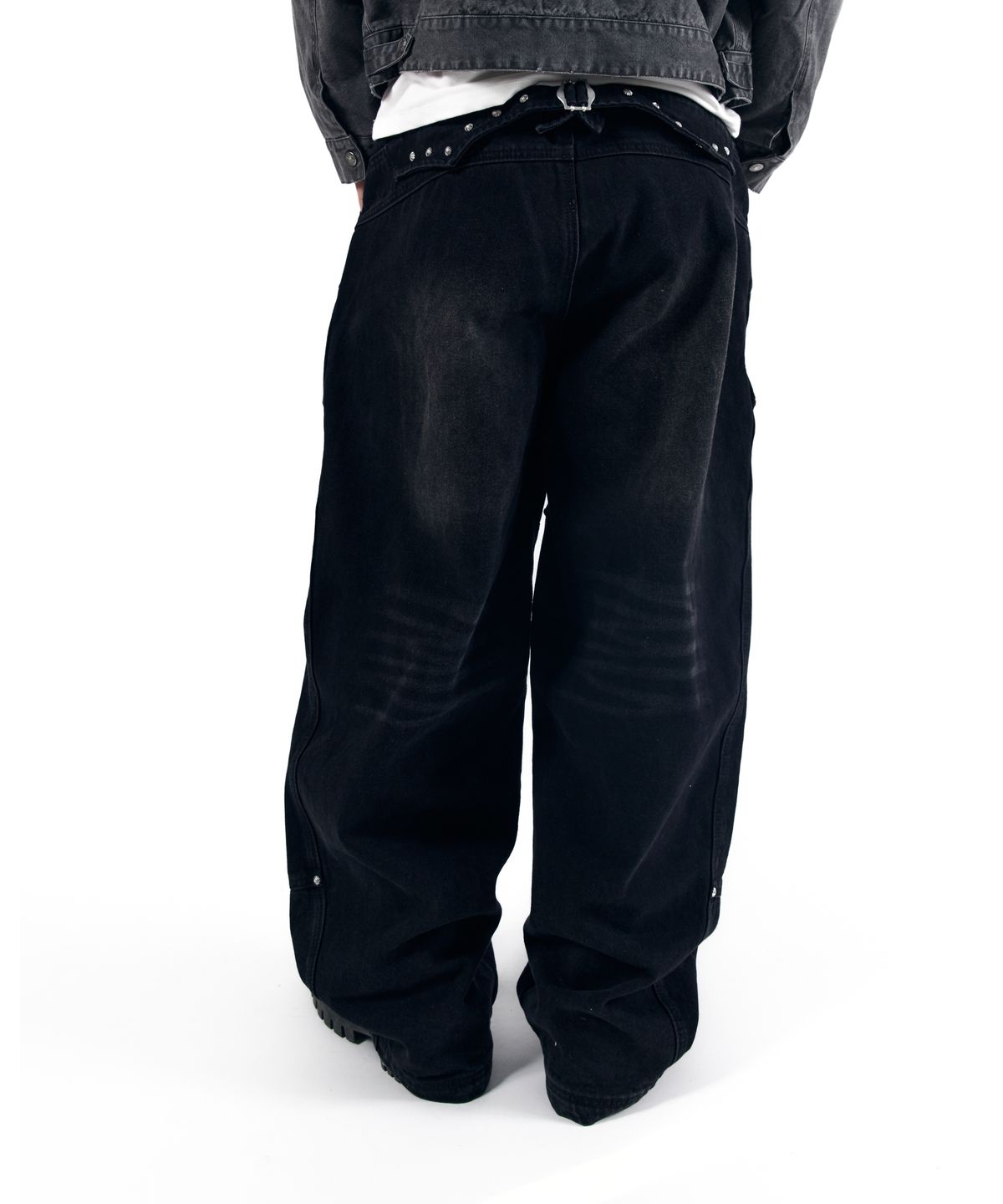 아캄(AAKAM) Steve Double Knee Denim Pants (Black)