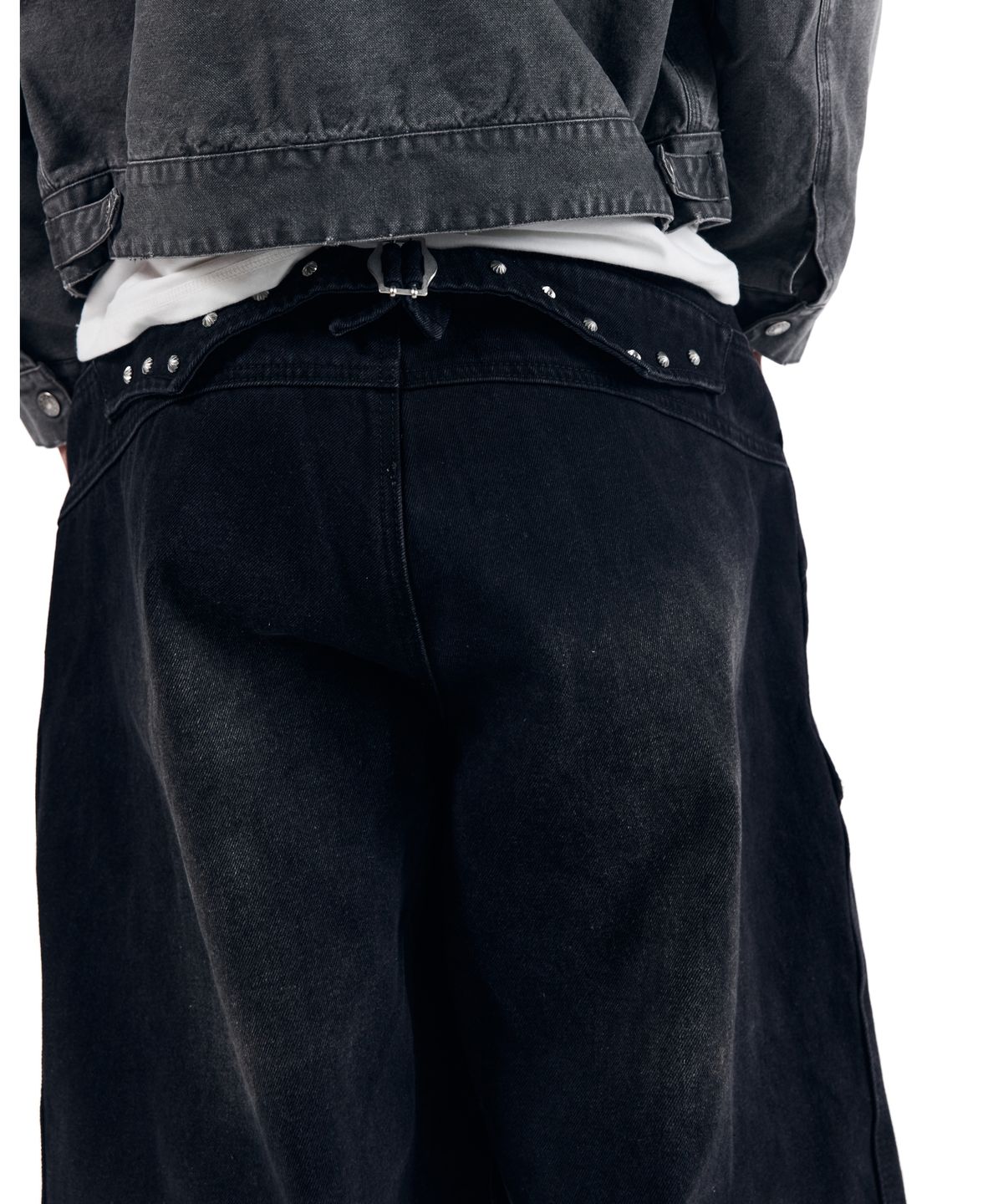 아캄(AAKAM) Steve Double Knee Denim Pants (Black)