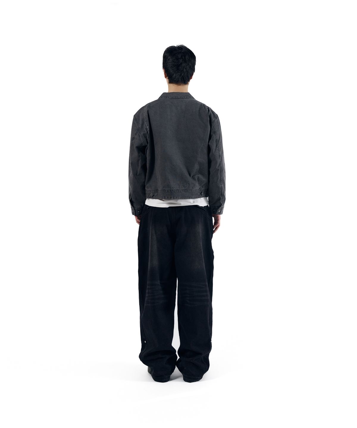 아캄(AAKAM) Steve Double Knee Denim Pants (Black)