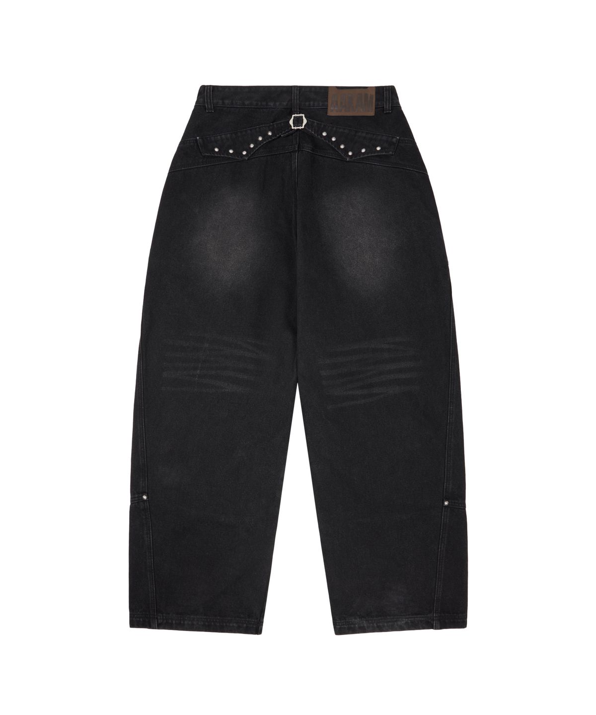 아캄(AAKAM) Steve Double Knee Denim Pants (Black)