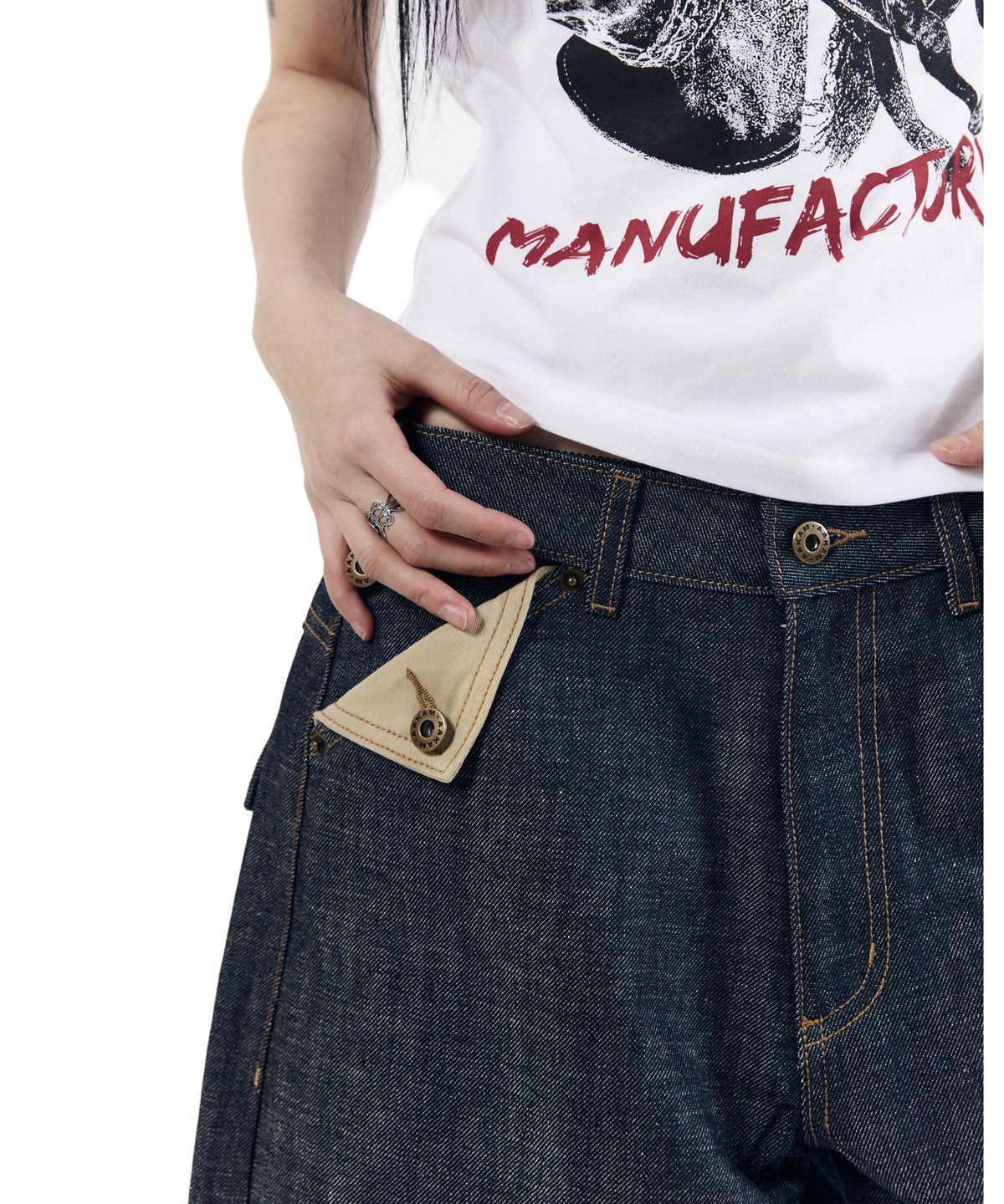 아캄(AAKAM) Bonnie Pocket Denim Pants (Indigo)