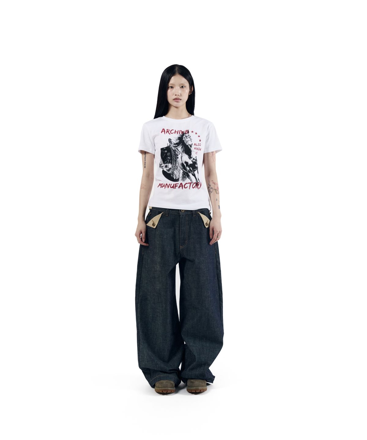 아캄(AAKAM) Bonnie Pocket Denim Pants (Indigo)