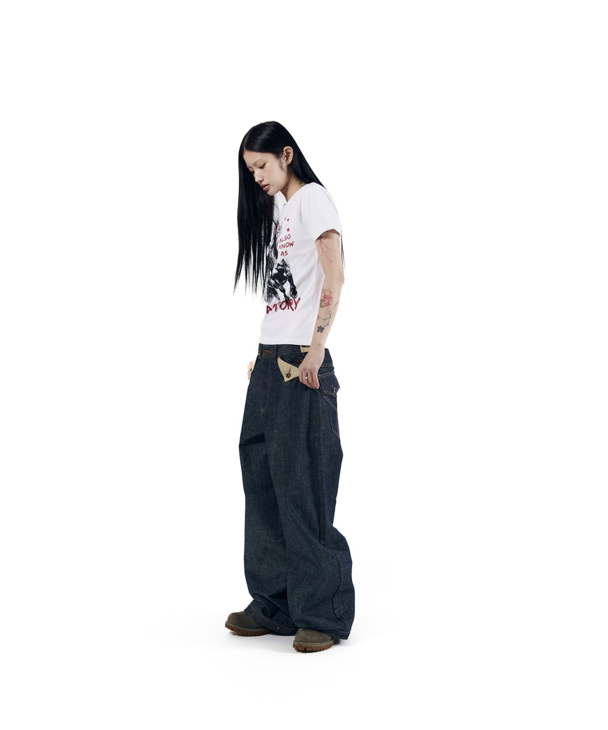 아캄(AAKAM) Bonnie Pocket Denim Pants (Indigo)