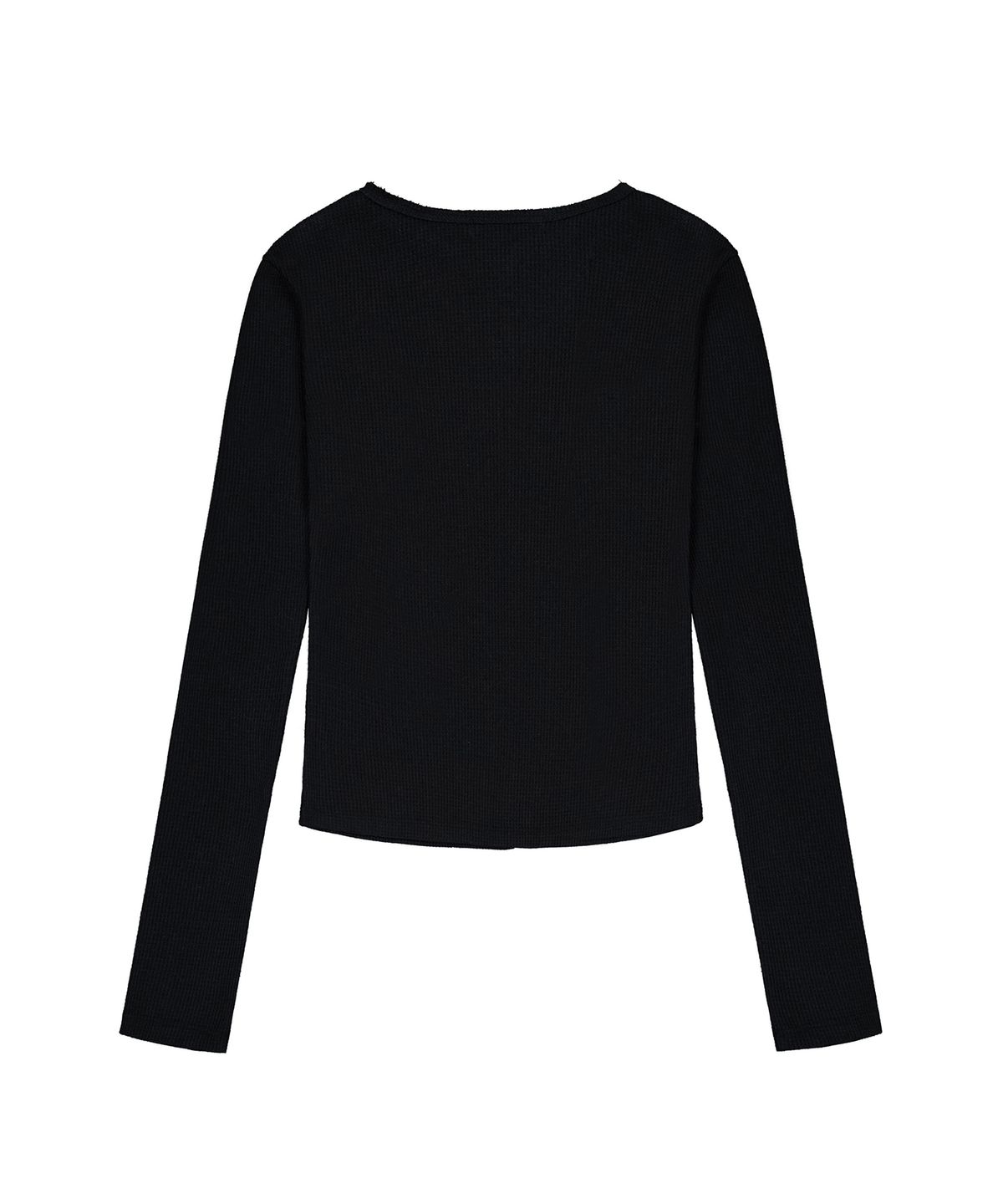 락케이크(ROCKCAKE) Incision Boat Neck Top - Black