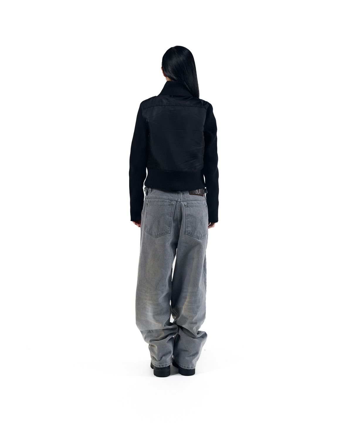 아캄(AAKAM) Knee Panel Biker Denim Pants (Gray)