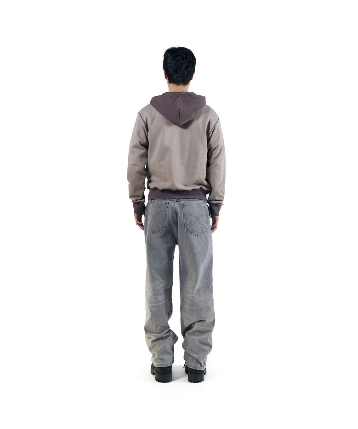 아캄(AAKAM) Knee Panel Biker Denim Pants (Gray)