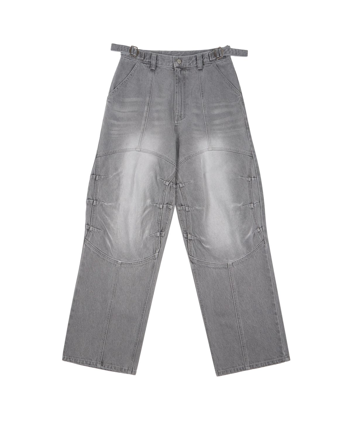 아캄(AAKAM) Knee Panel Biker Denim Pants (Gray)