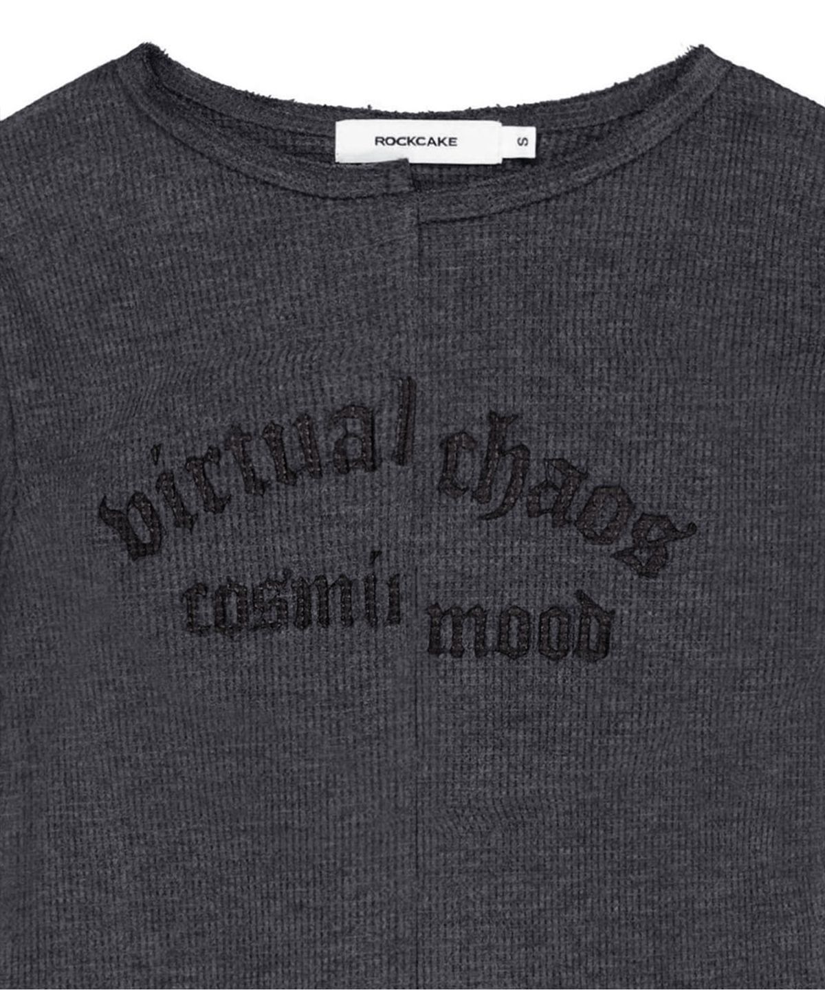 락케이크(ROCKCAKE) Incision Boat Neck Top - Charcoal