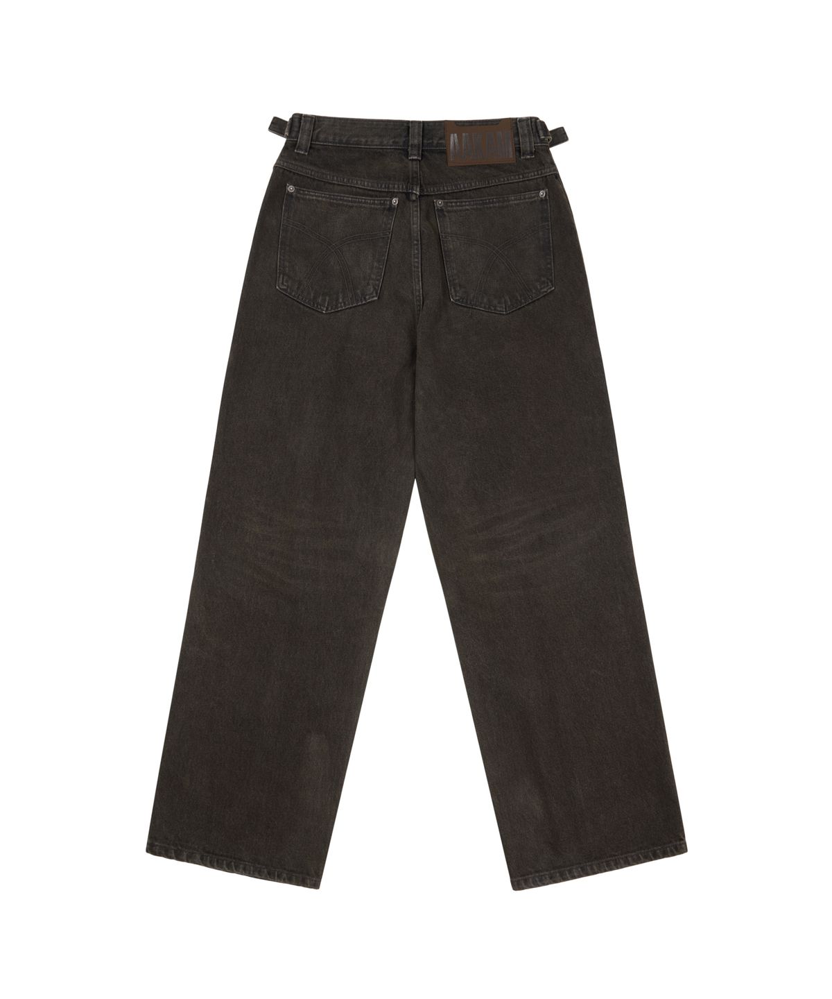 아캄(AAKAM) Knee Panel Biker Denim Pants (Black)