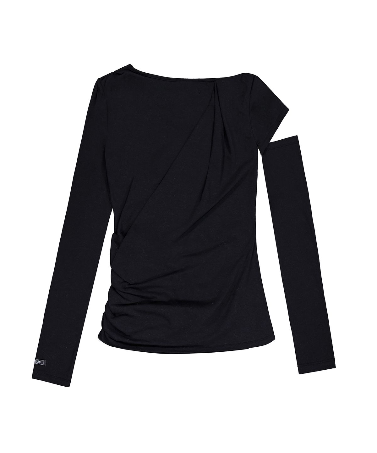 락케이크(ROCKCAKE) Wave Cut Shoulder Top - Black