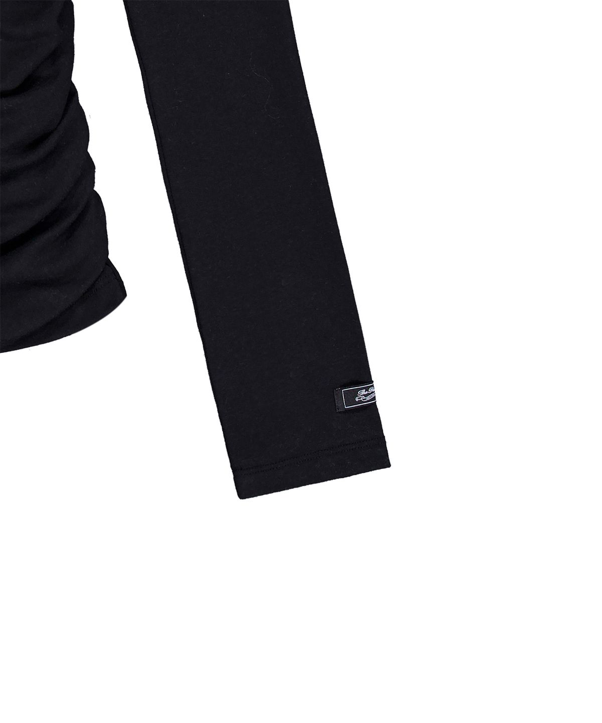 락케이크(ROCKCAKE) Wave Cut Shoulder Top - Black