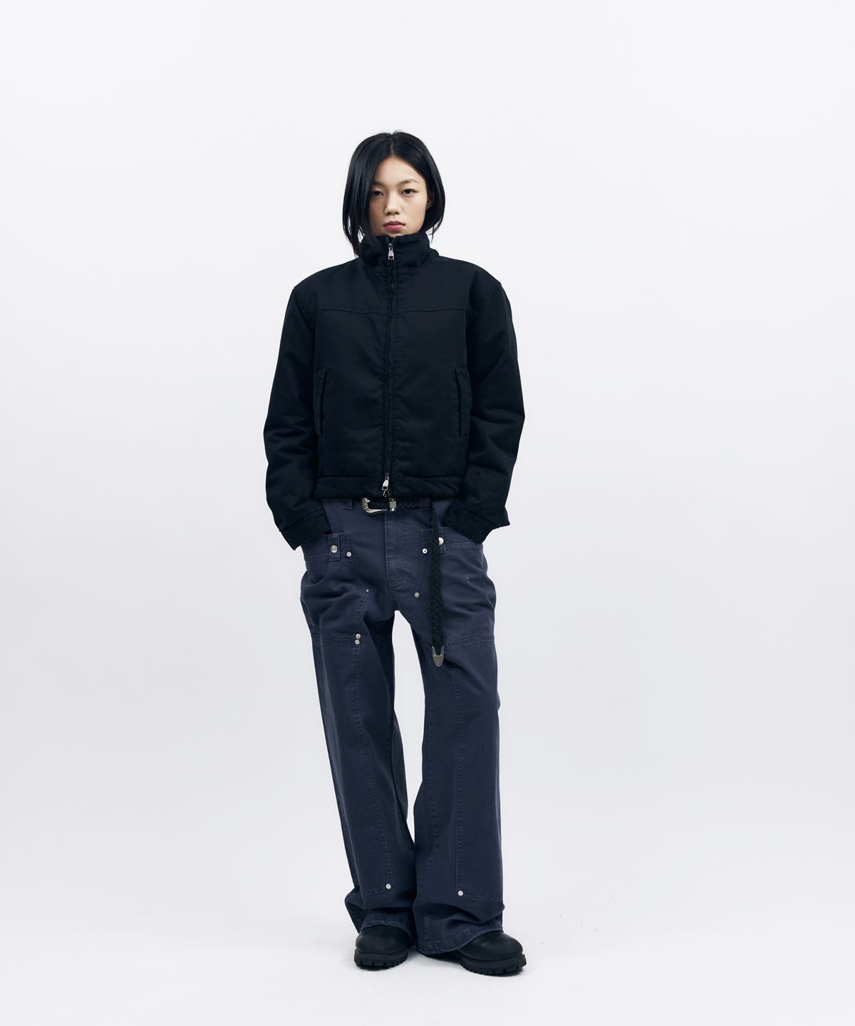 아캄(AAKAM) Walt Panel Cotton Pants (Navy)