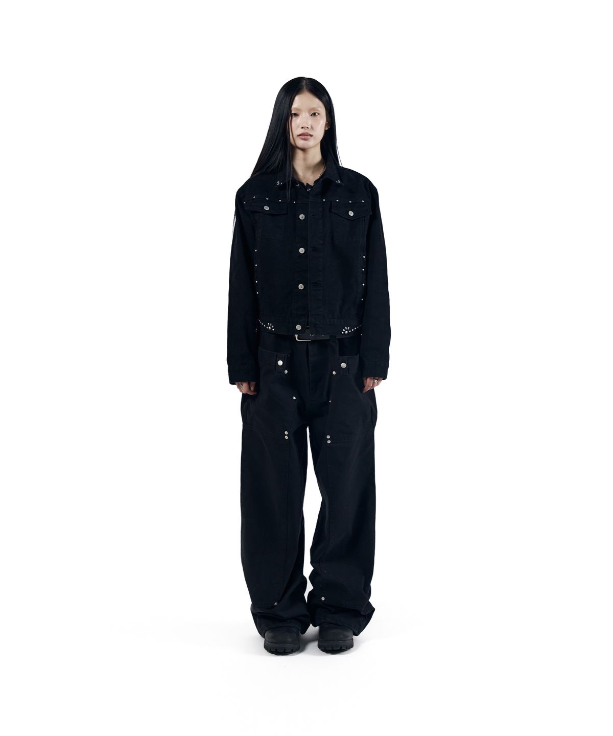 아캄(AAKAM) Walt Panel Cotton Pants (Black)