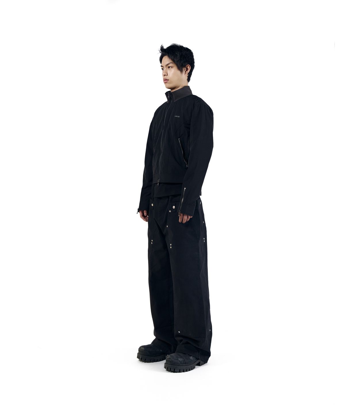 아캄(AAKAM) Walt Panel Cotton Pants (Black)