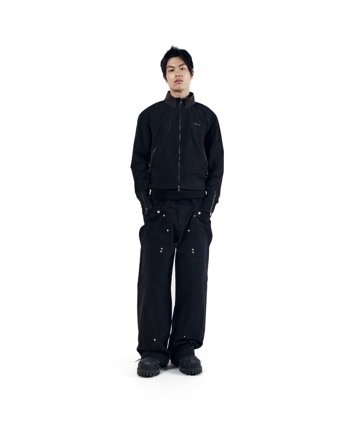아캄(AAKAM) Walt Panel Cotton Pants (Black)
