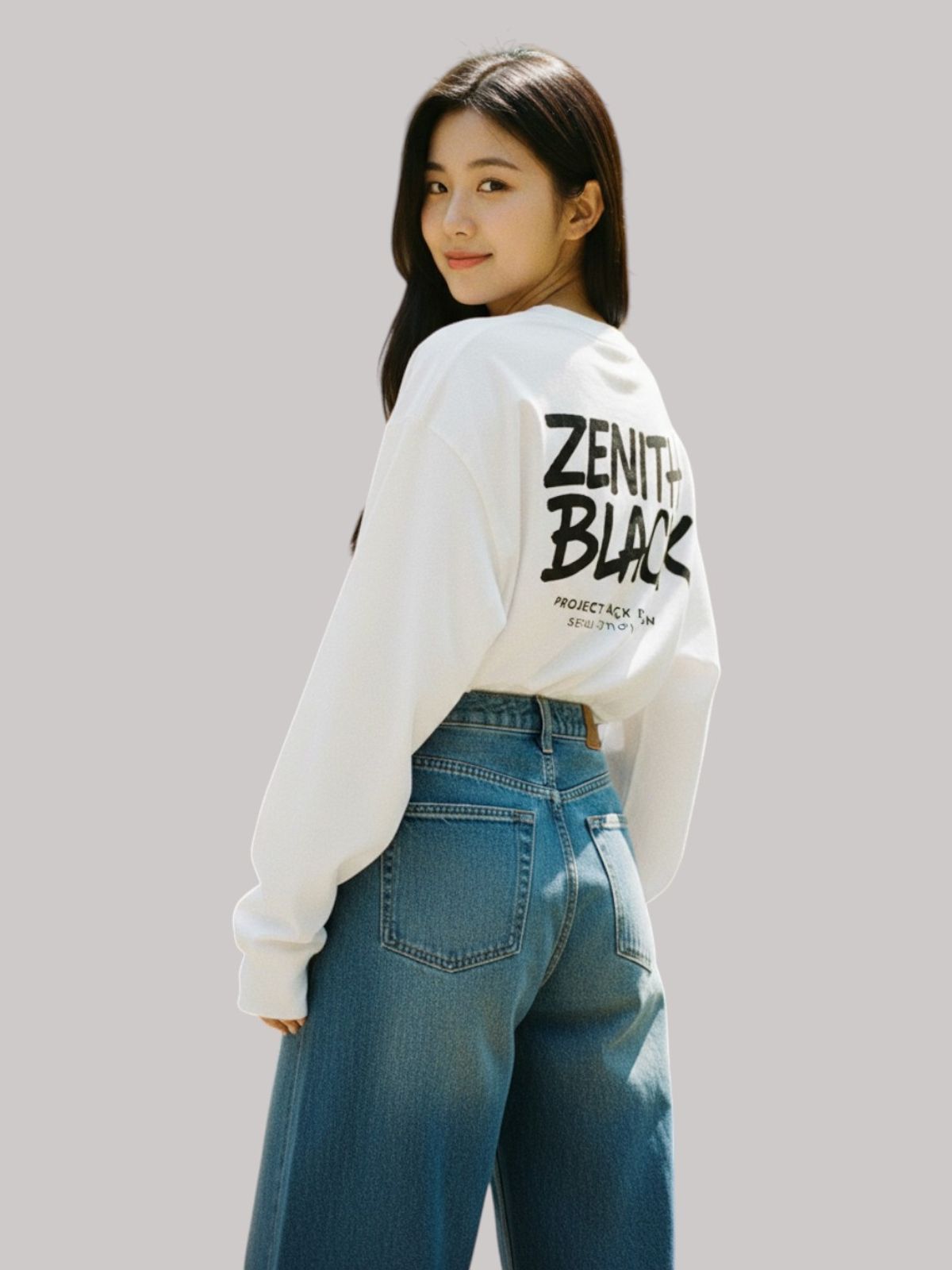 지블랙(ZBLACK) 제니스 블랙 빅로고   롱슬리브(WHITE)