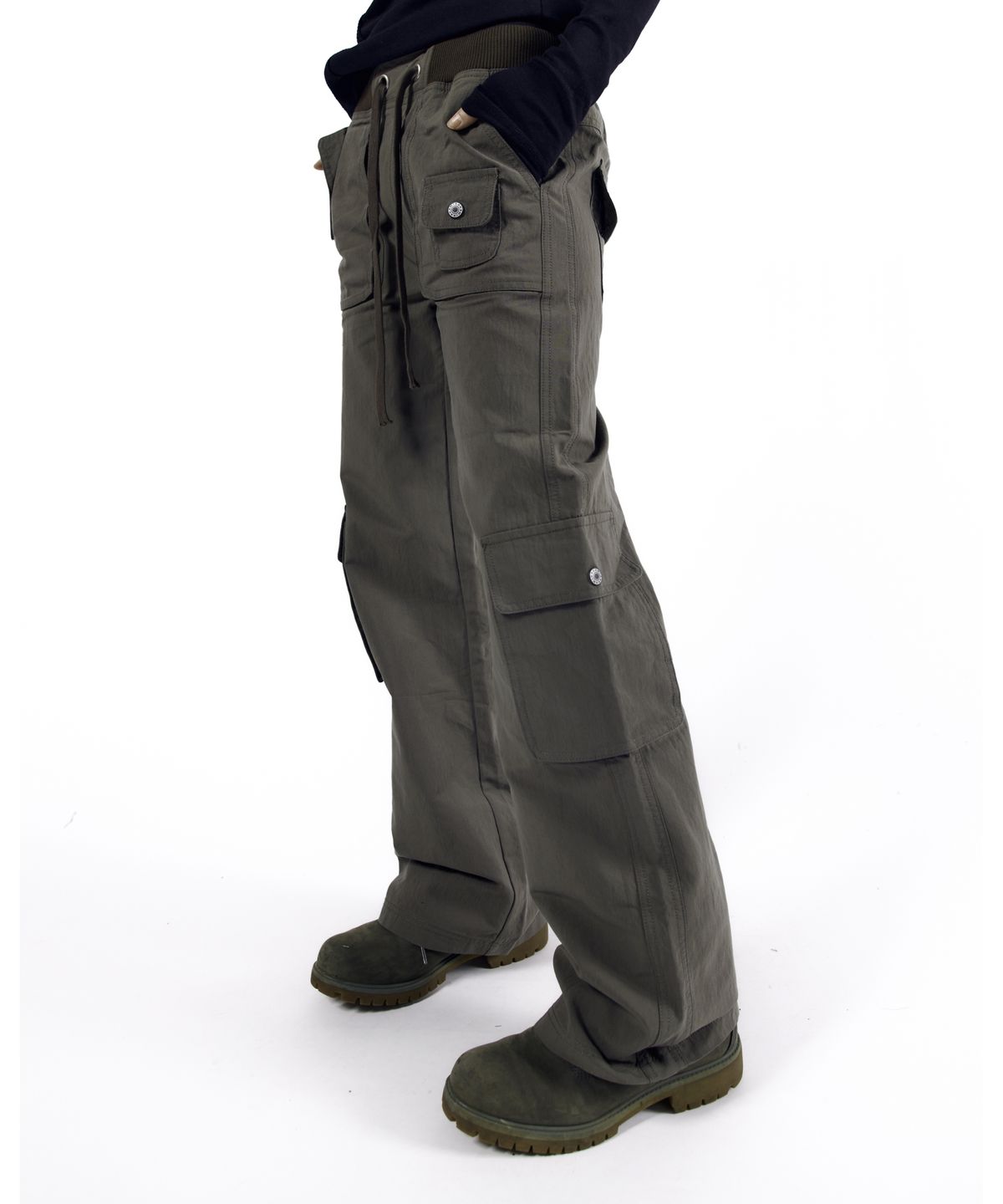 아캄(AAKAM) Flare Cargo Pocket Pants (Khaki)
