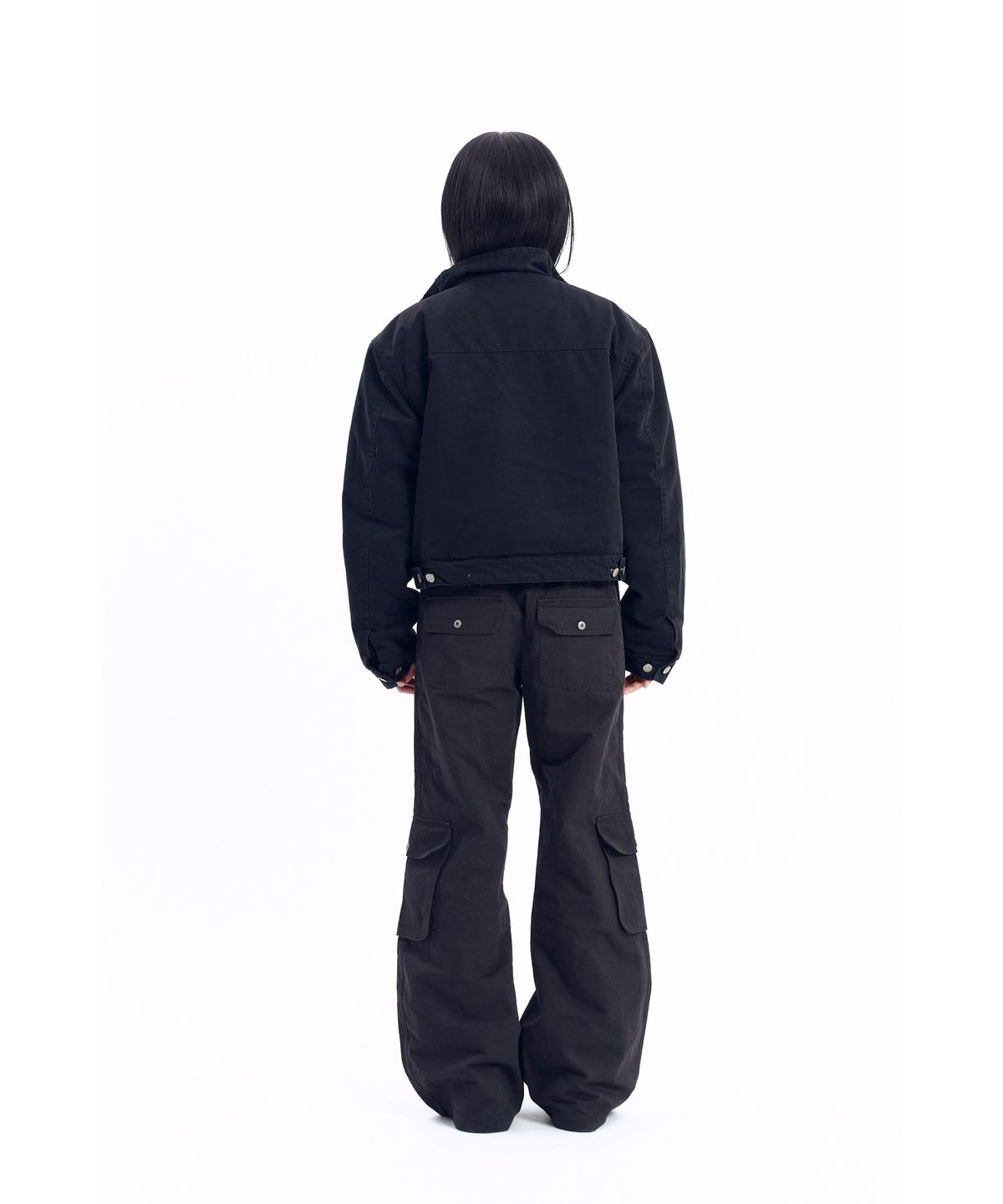 아캄(AAKAM) Flare Cargo Pocket Pants (Black)