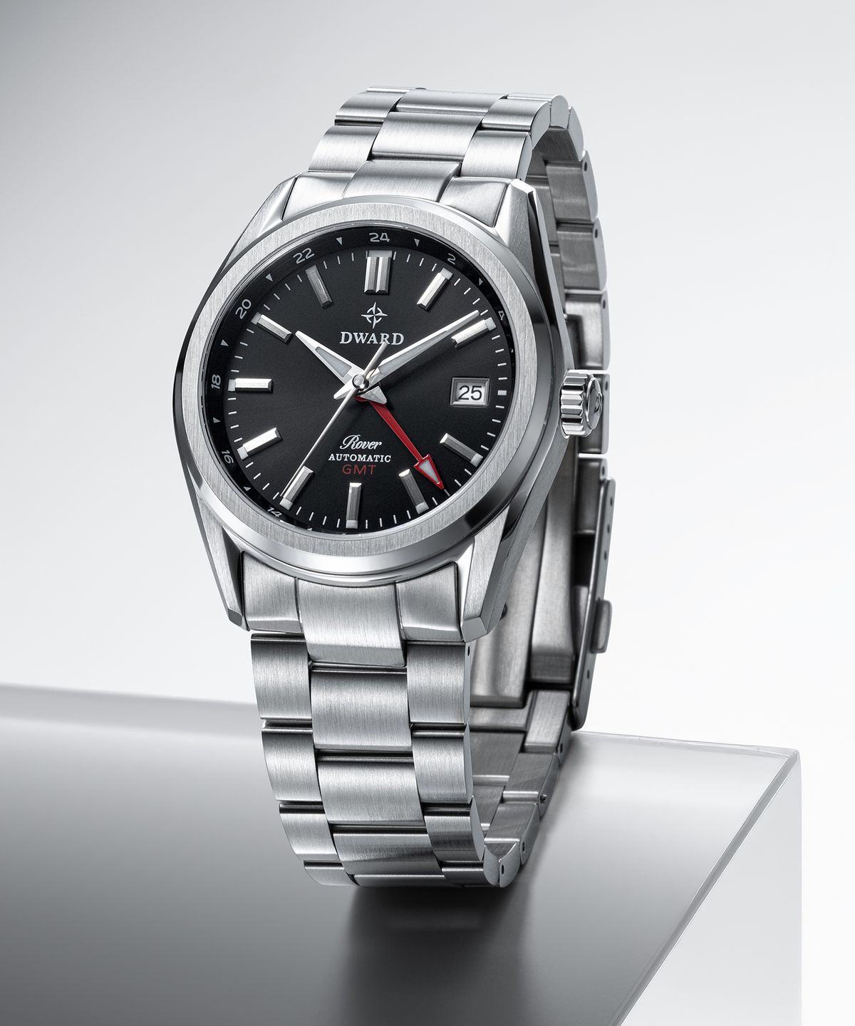 디워드(DWARD) DW-308 GMT ROVER Black Granite 남자 메탈 오토매틱 손목 시계