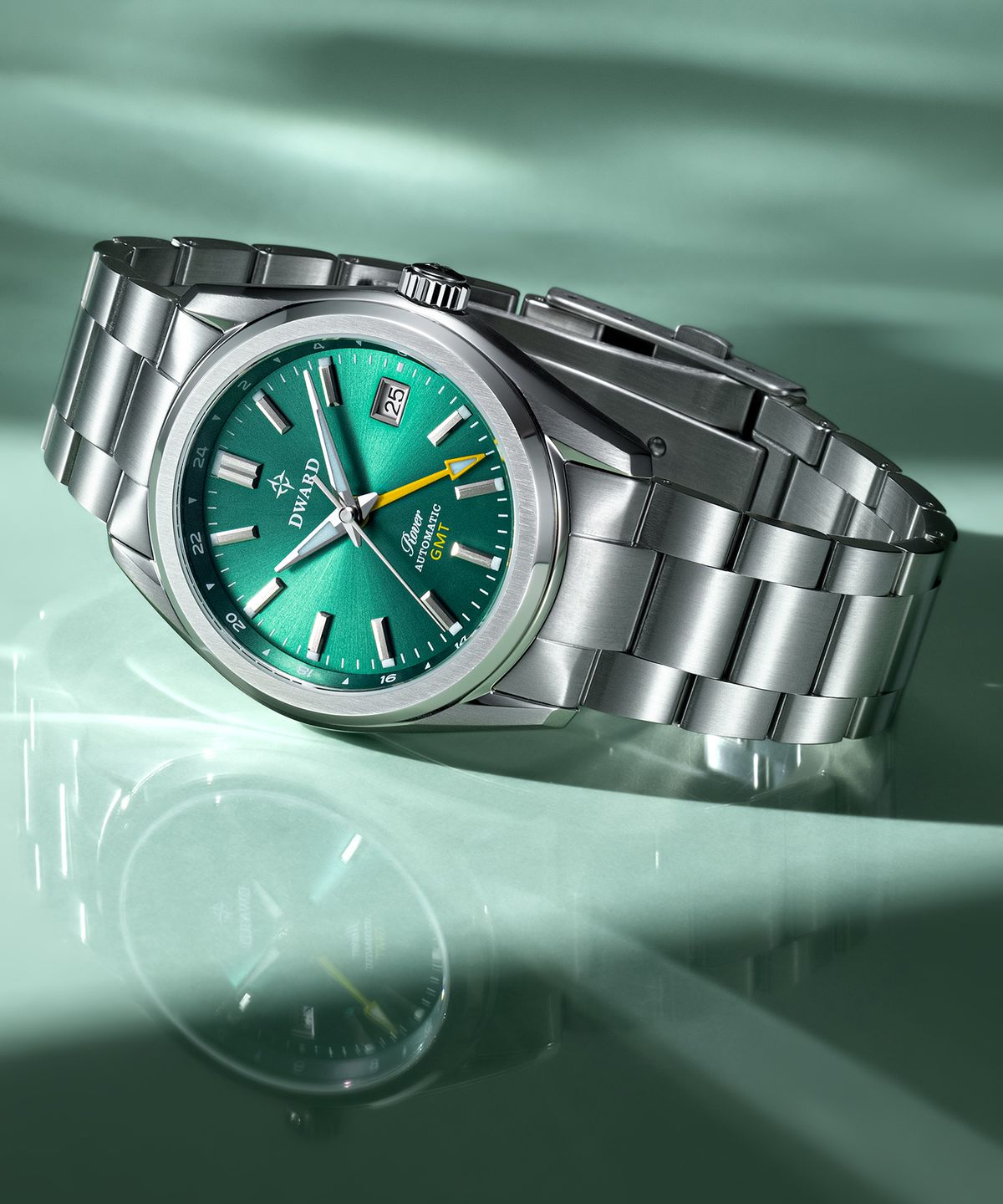 디워드(DWARD) DW-308 GMT ROVER Forest Green남자 메탈 오토매틱 손목 시계