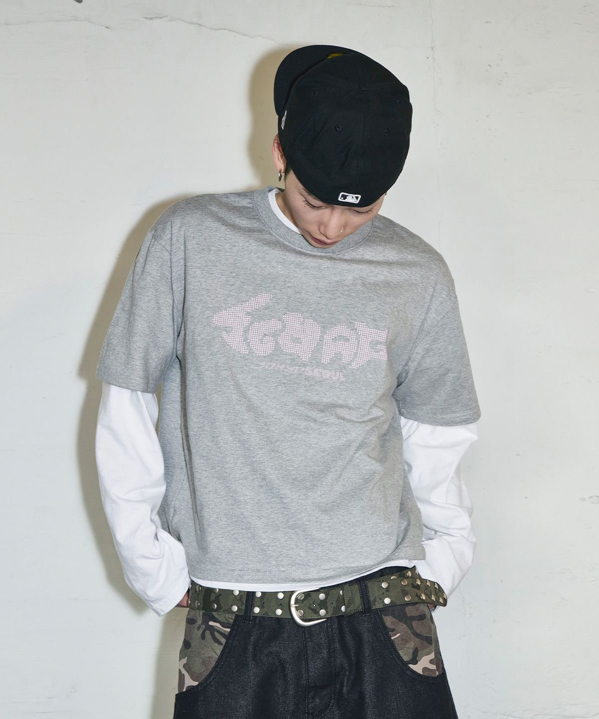 스켈리웩(SCALLYWAG) SCWAG Star Dot Crop T-shirt[Gray]