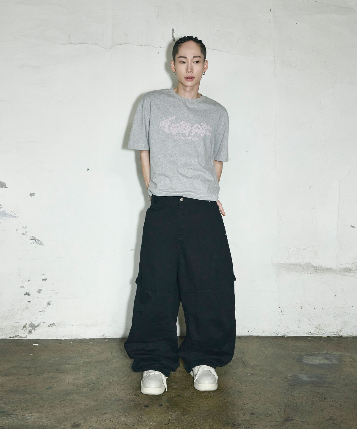 스켈리웩(SCALLYWAG) SCWAG Star Dot Crop T-shirt[Gray]