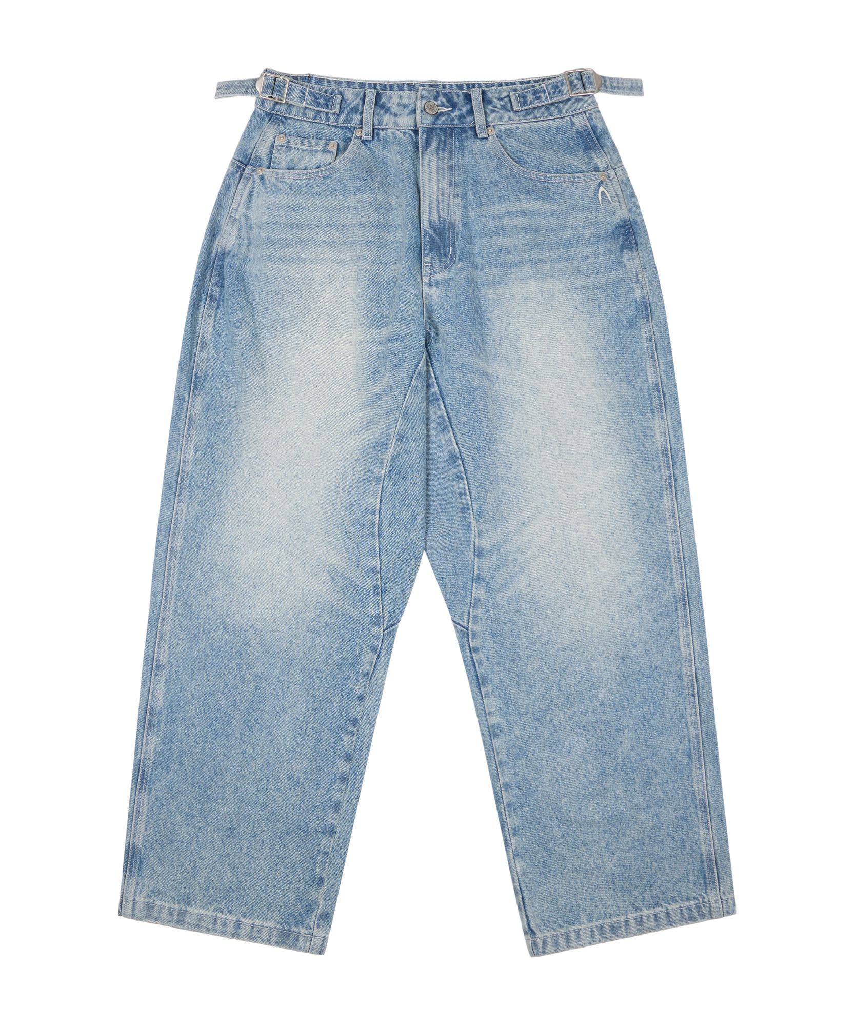 MUSINSA公式 | AAKAM Stitched Baggy Denim Pants (Blue)