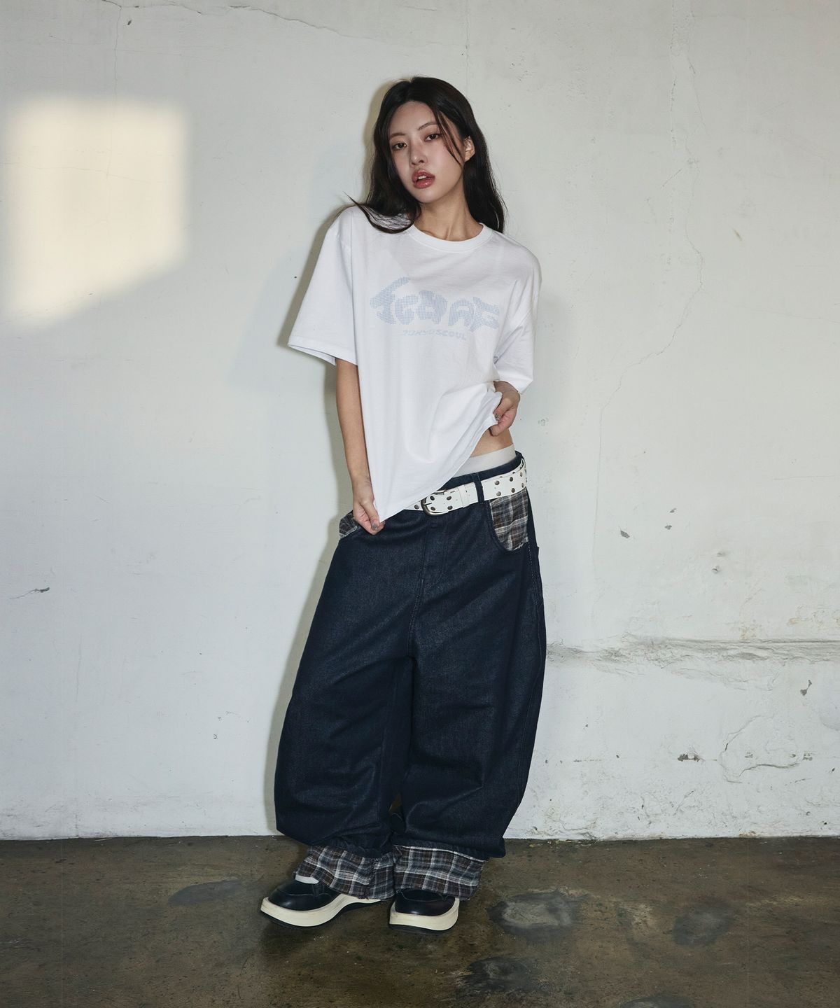 스켈리웩(SCALLYWAG) SCWAG Star Dot Crop T-shirt[White]
