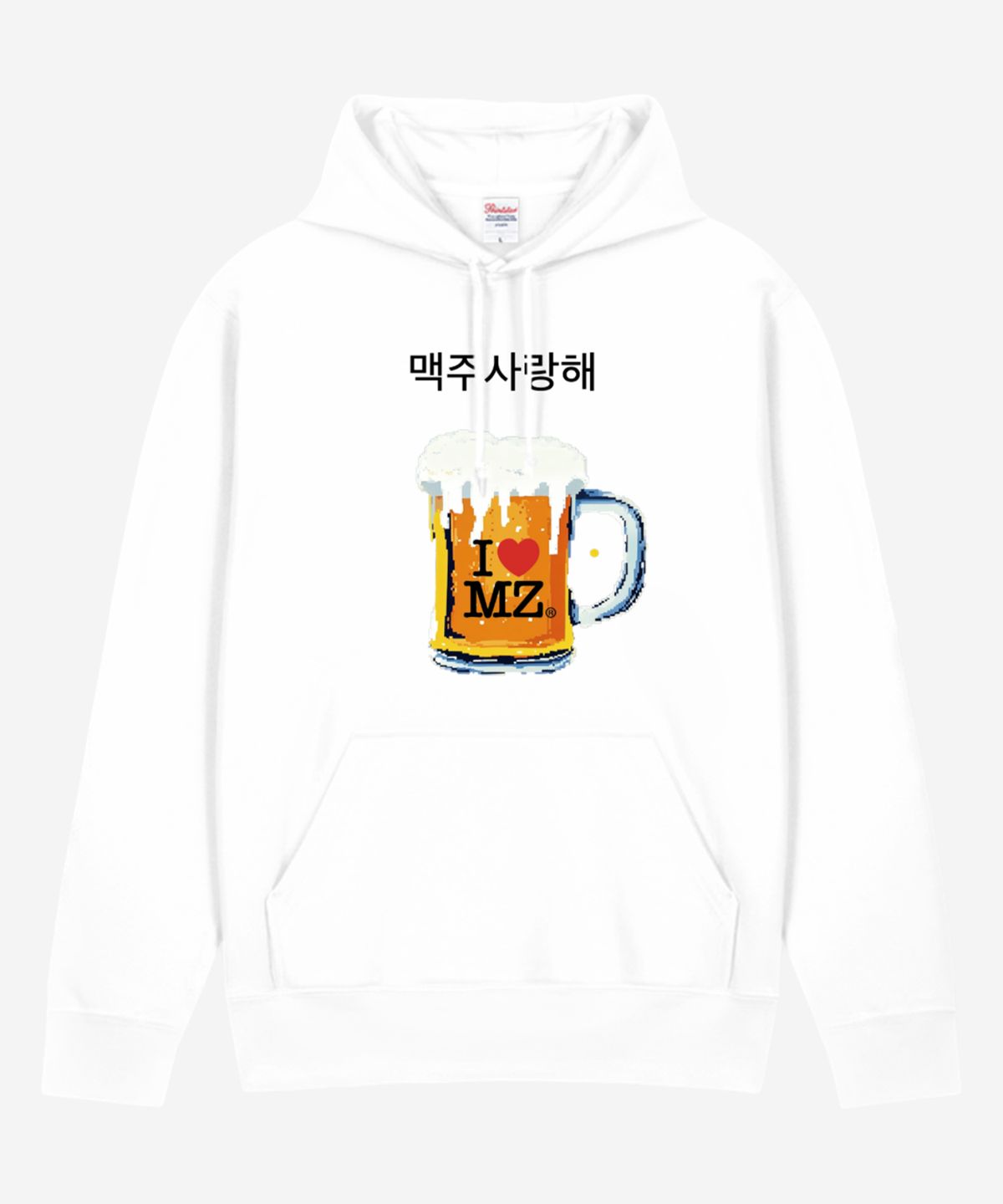 쉬스(SHUSH) 맥주사랑해 헤비 기모 후드 I LOVE MZ PRINTING HOODIE