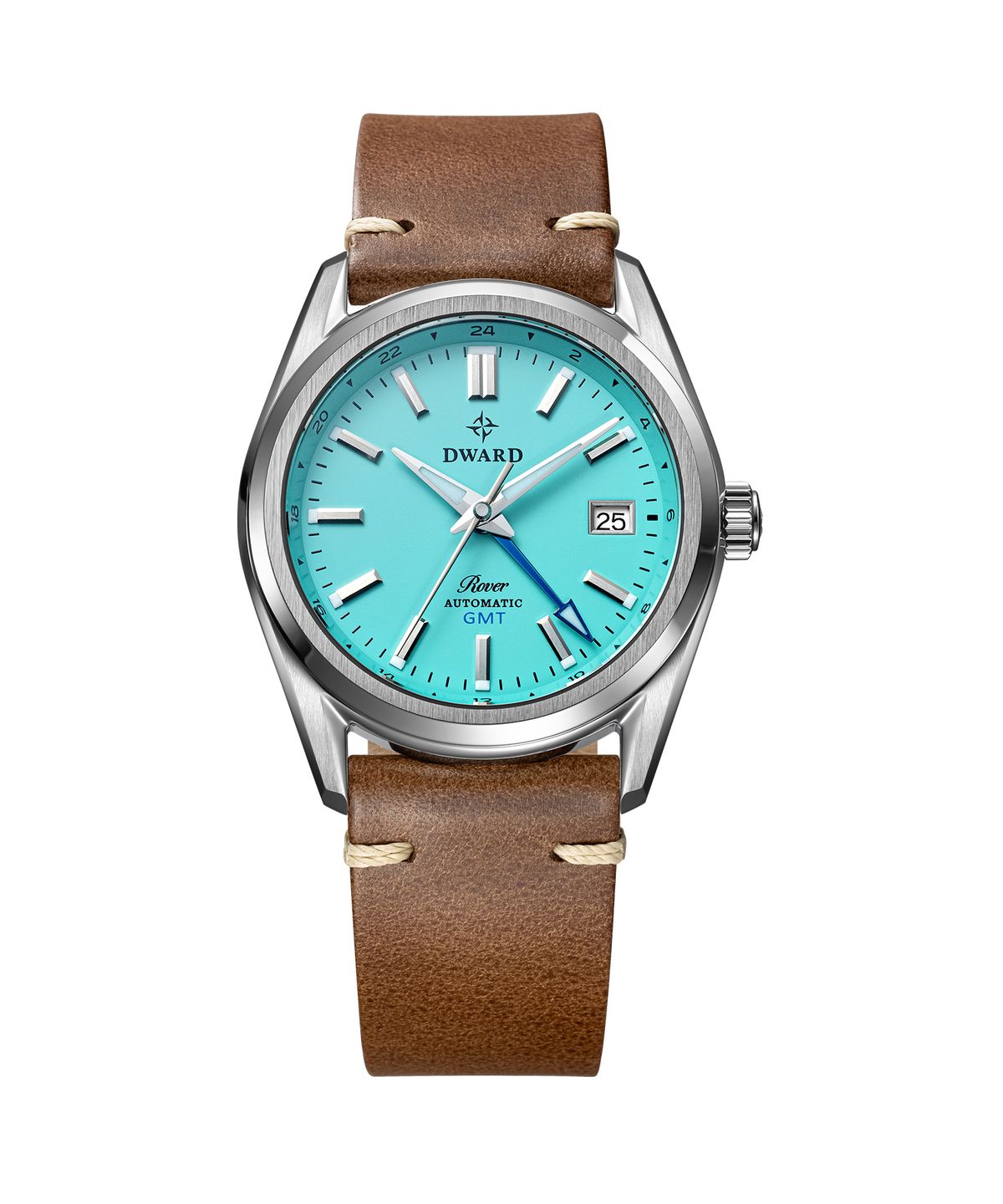 디워드(DWARD) DW-308 GMT ROVER Mint Sky 남자 메탈 오토매틱 손목 시계
