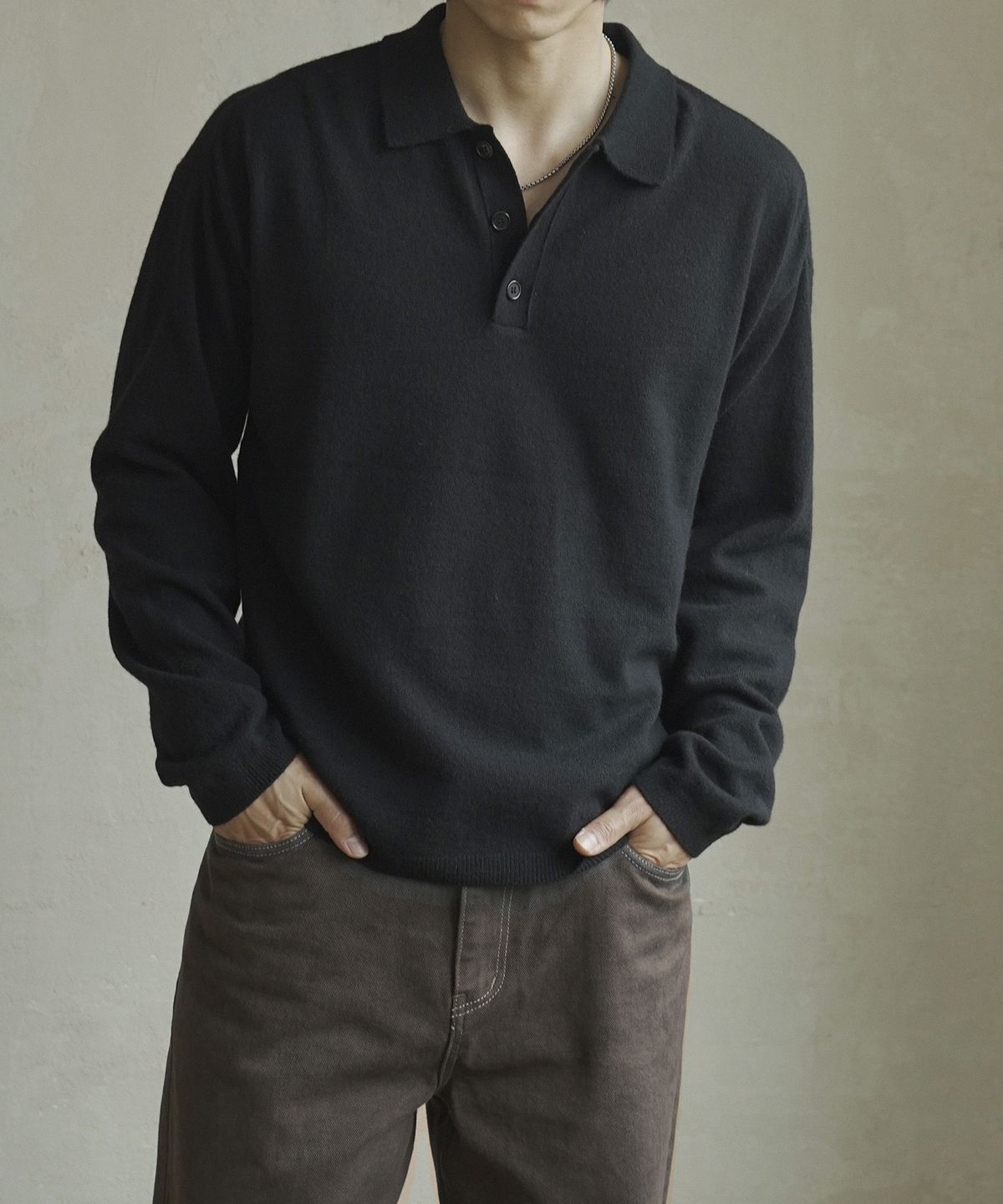 시도(SIIIIDO) FRONT CT LINE COLLAR KNIT #3