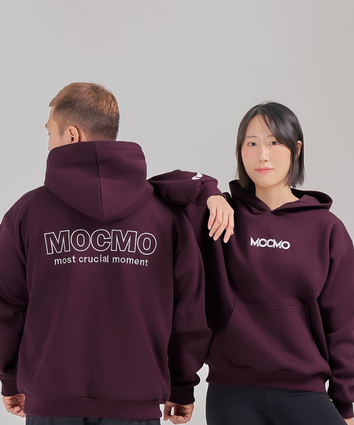 모크모(MOCMO) MOCMO M자수 기모 후드티